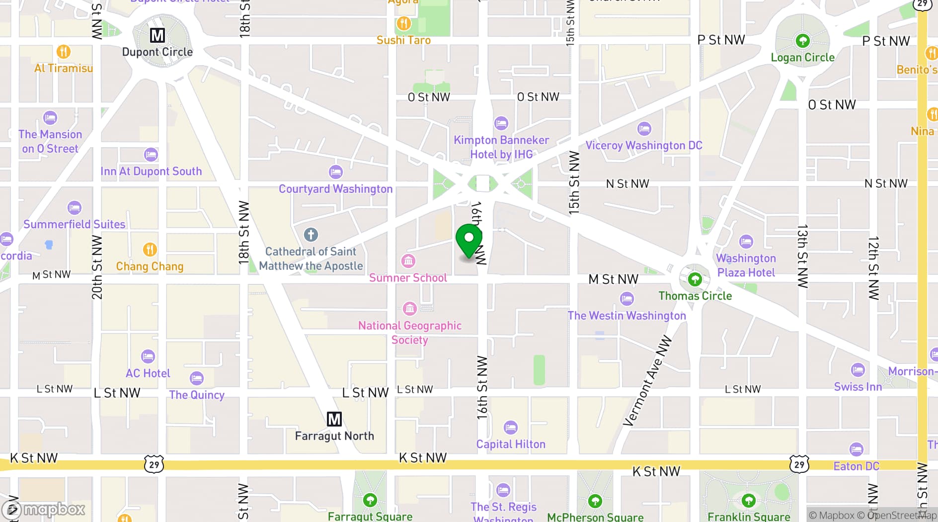 Map showing The Jefferson, DC