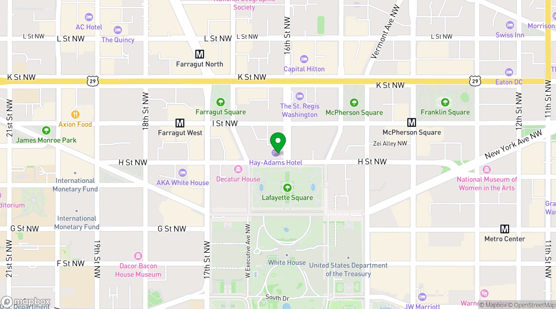 Map showing The Hay-Adams