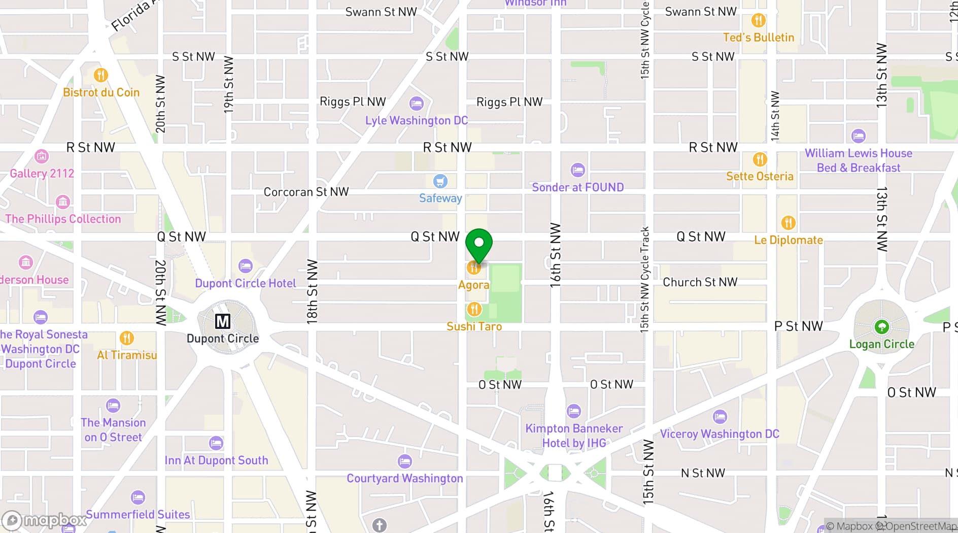 Map showing Agora DC
