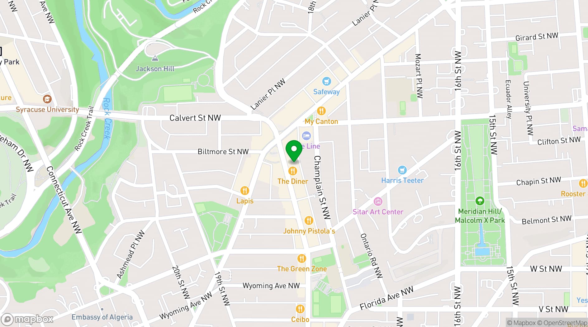 Map showing Madam's Organ