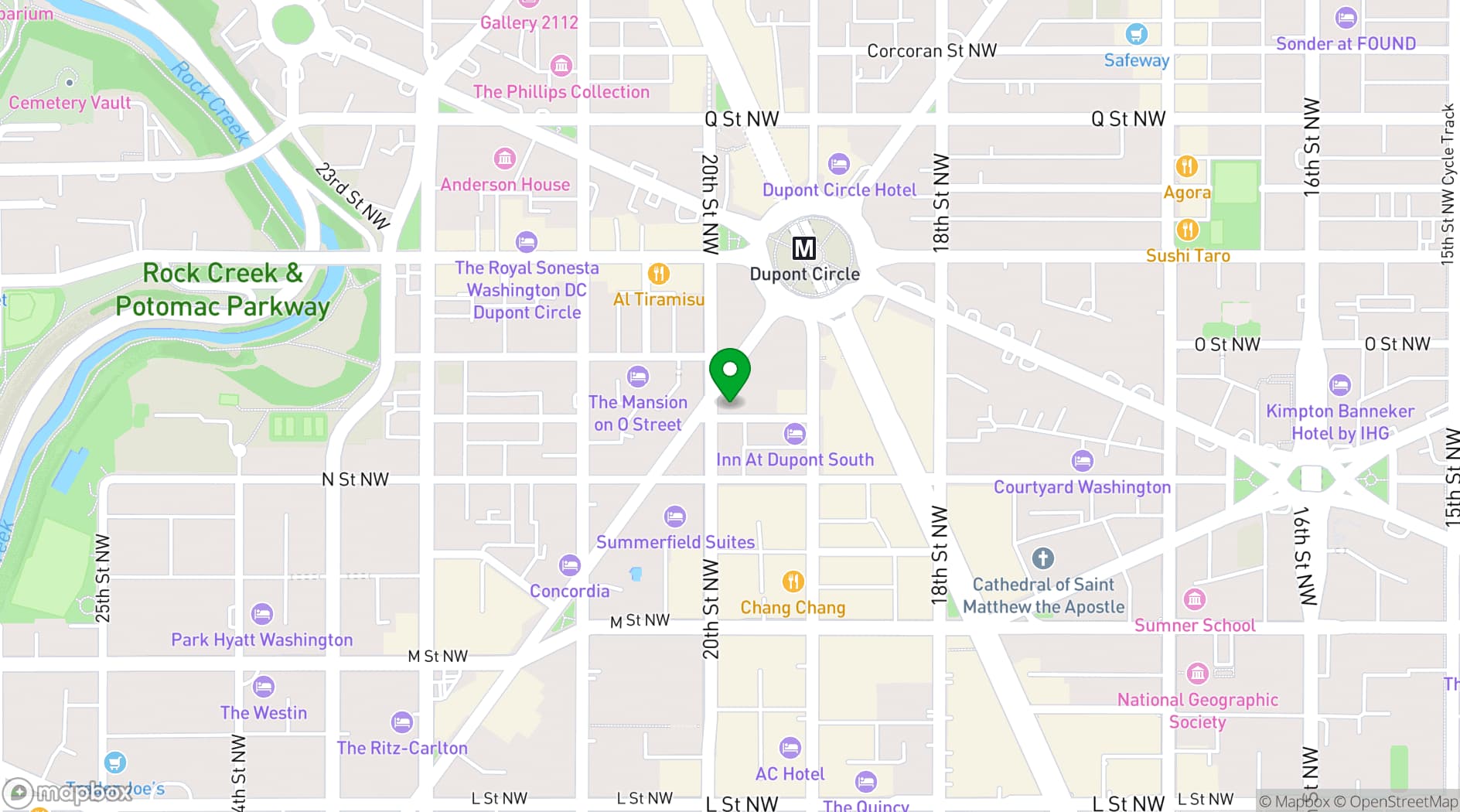 Map showing Heurich House Museum