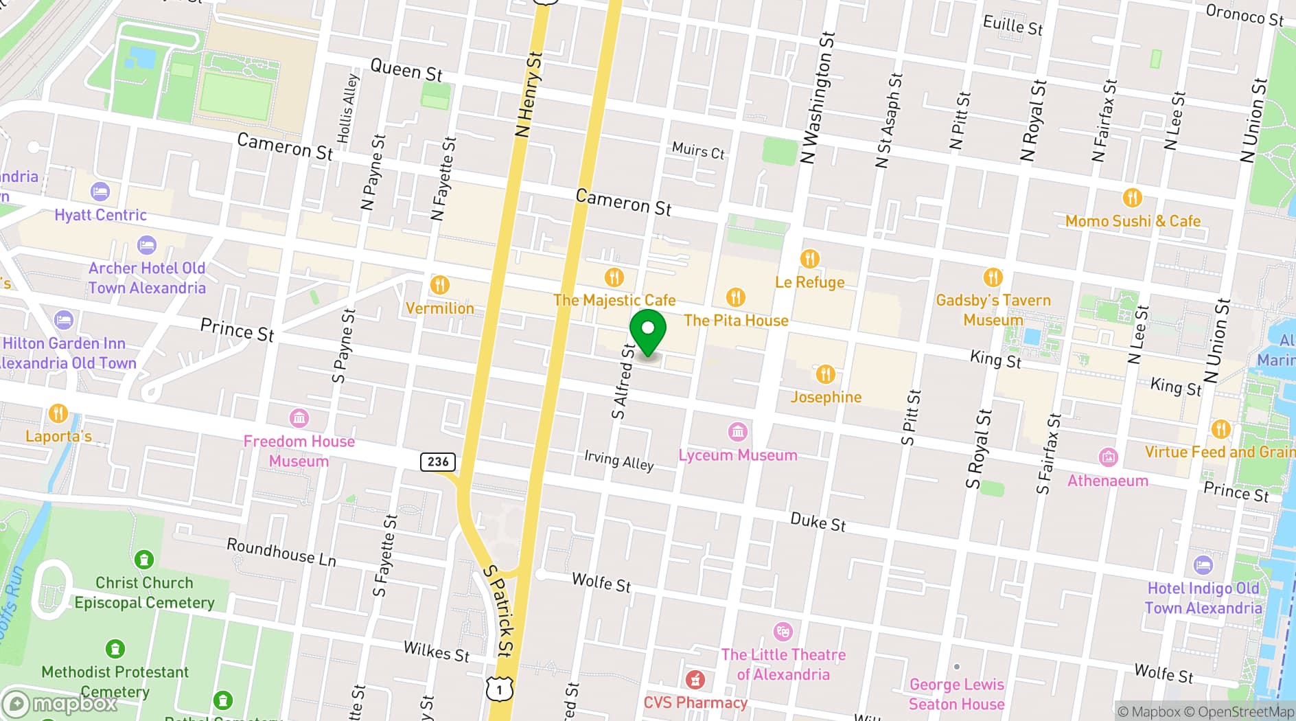 Map showing Morrison House Old Town Alexandria, Autograph Collection
