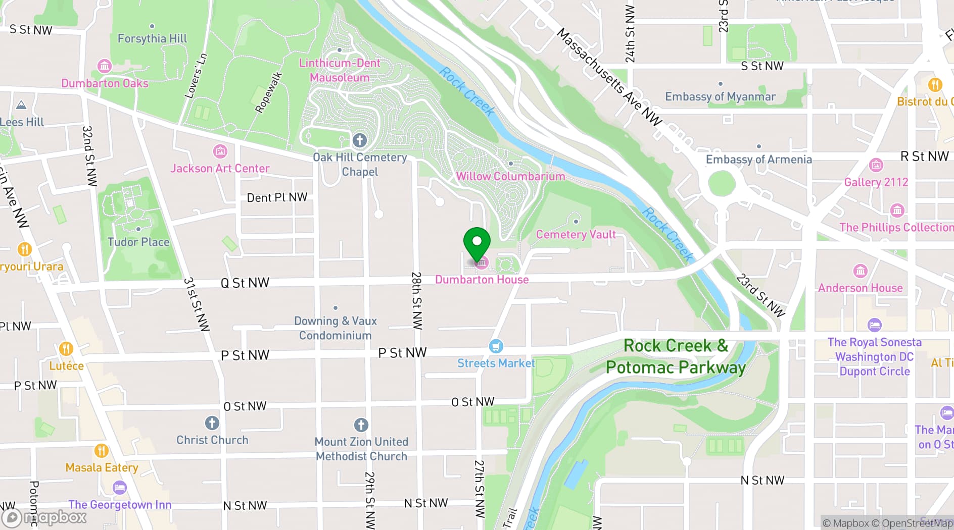 Map showing Dumbarton House