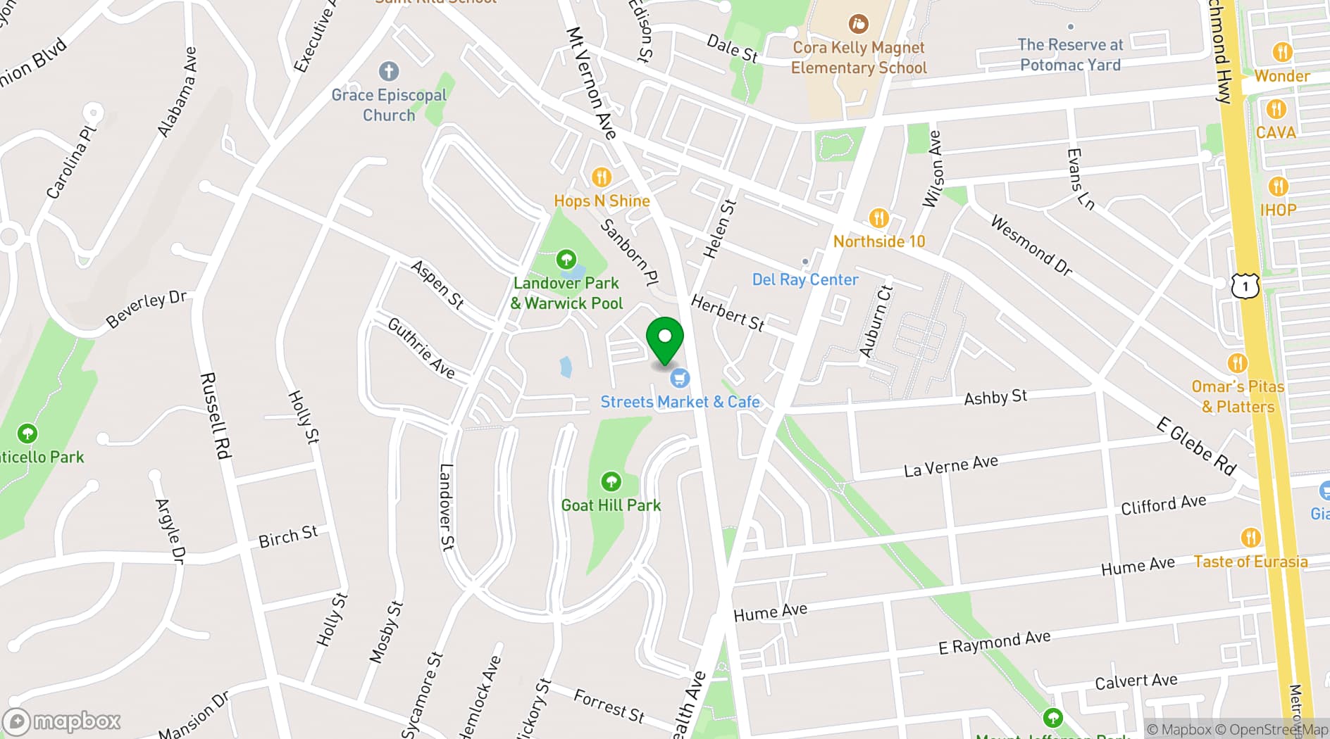 Map showing DelRay Clubroom
