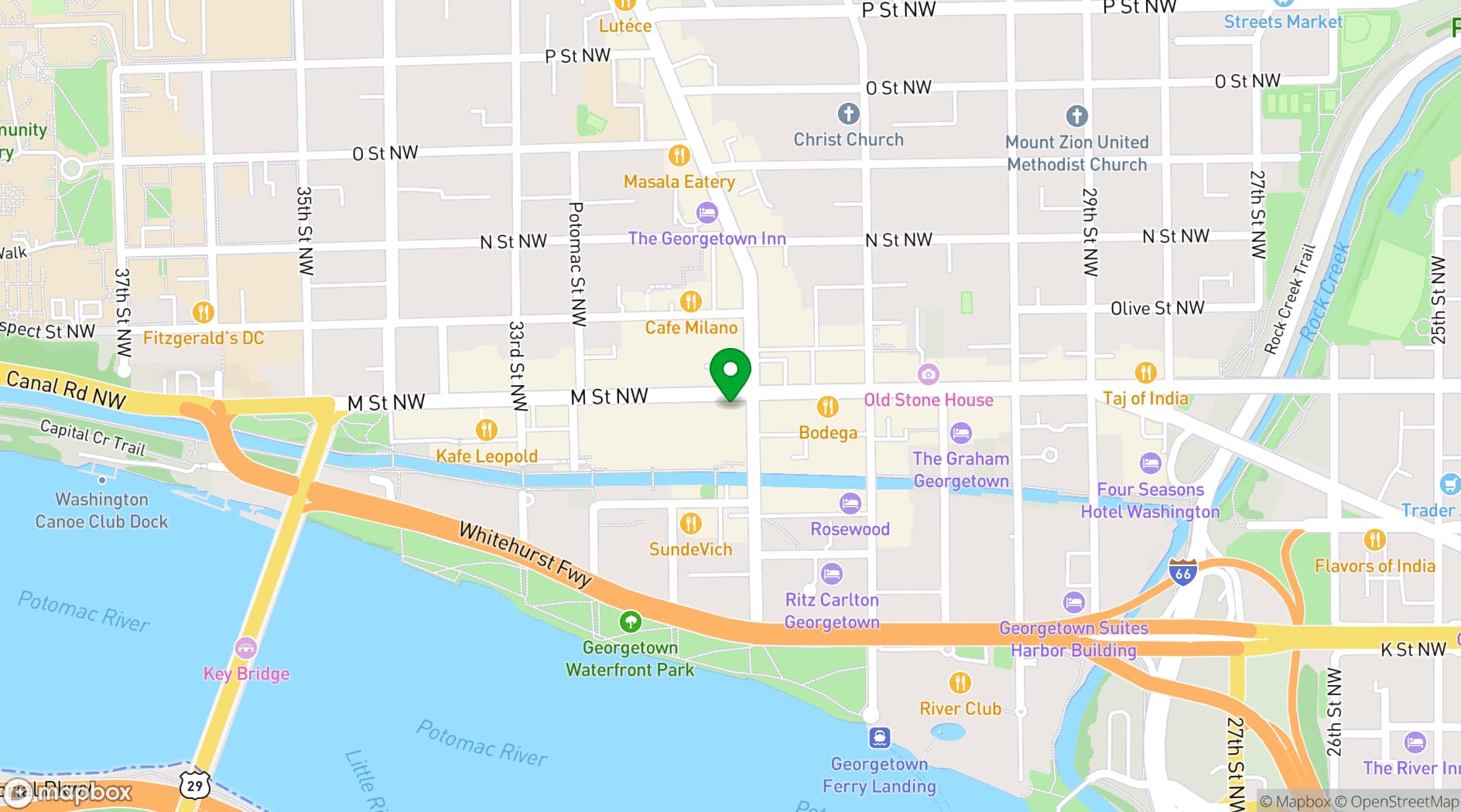Map showing City Tavern