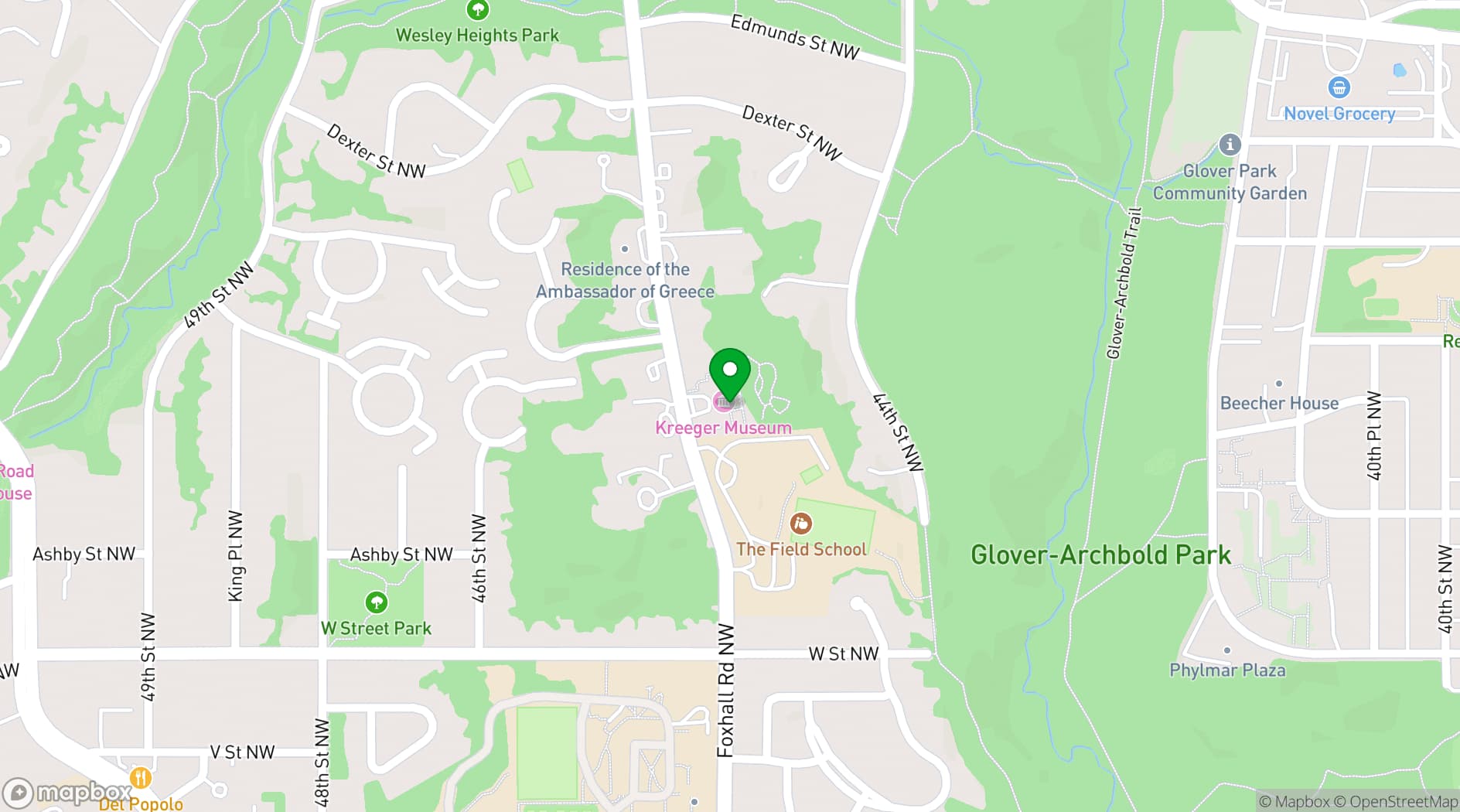Map showing The Kreeger Museum