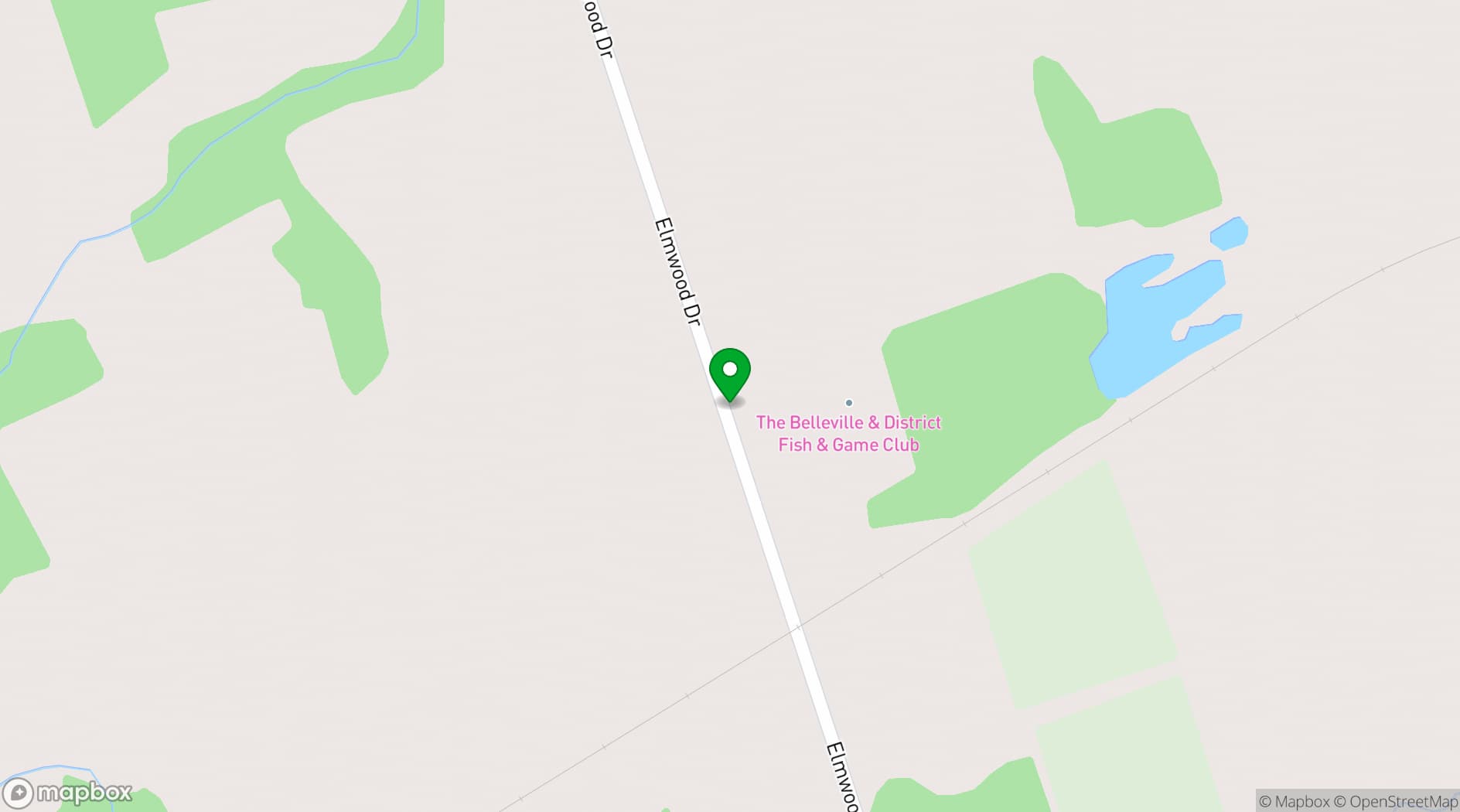 Map showing Belleville Fish and Game Club