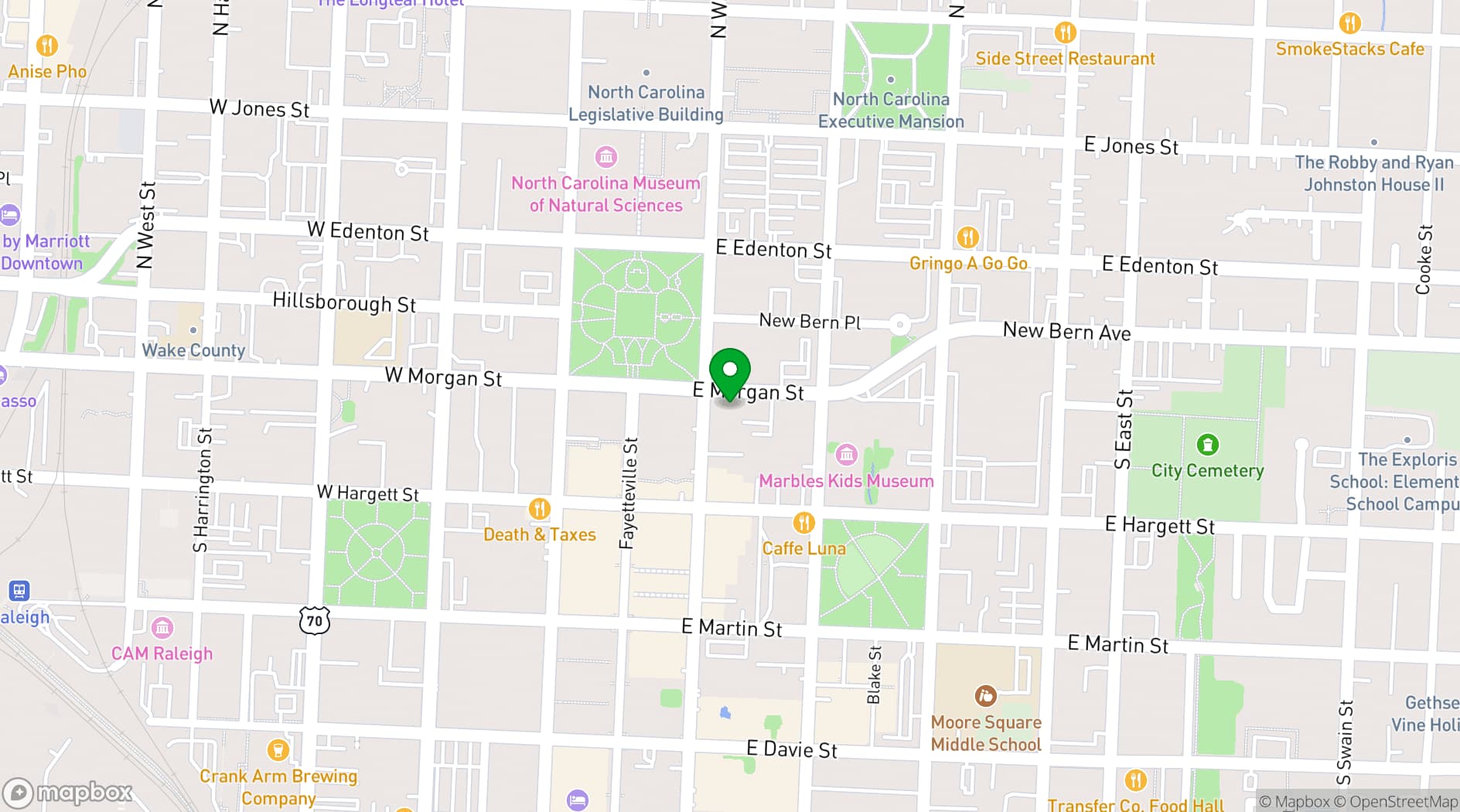 Map showing Saint Augustine's University