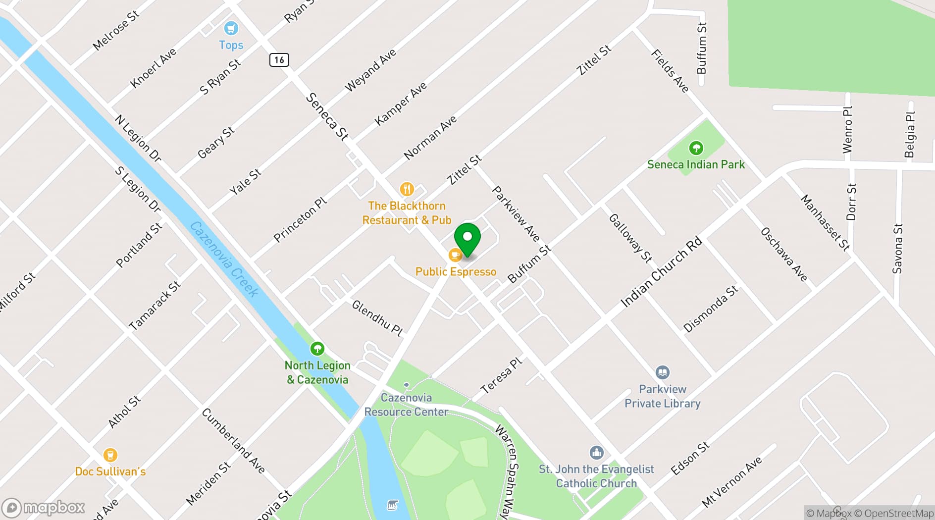 Map showing The Show at Shea's Seneca
