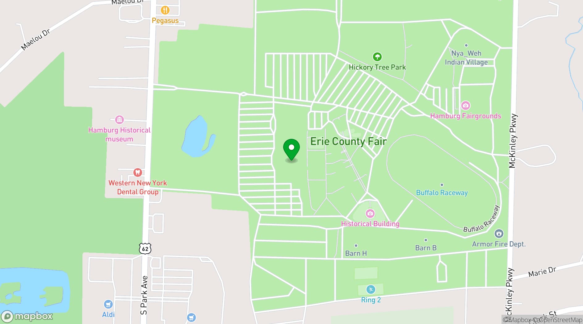 Map showing The Fairgrounds