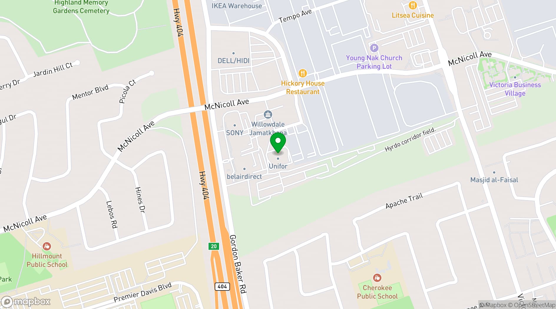Map showing S³PACE Event Venue