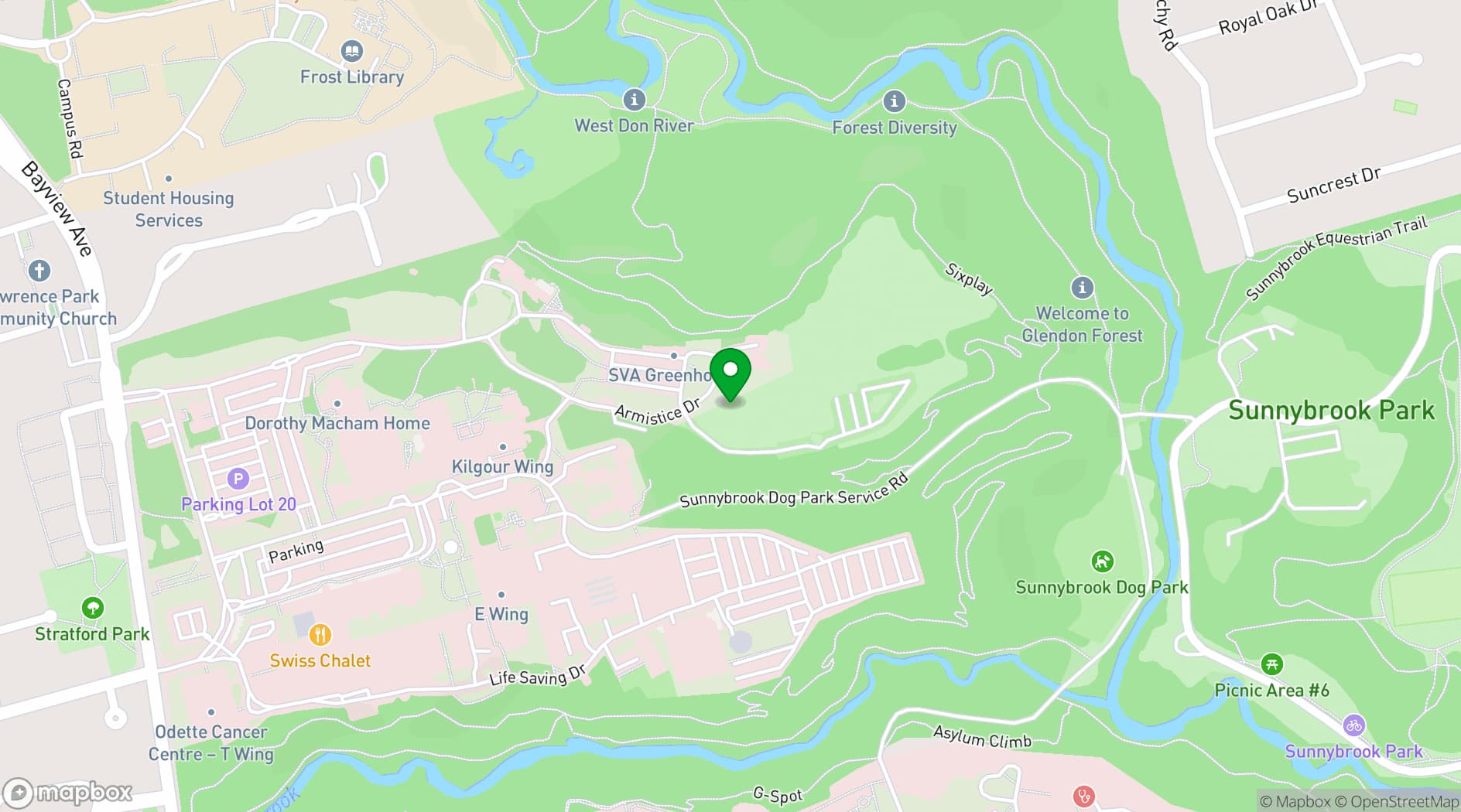 Map showing Estates of Sunnybrook