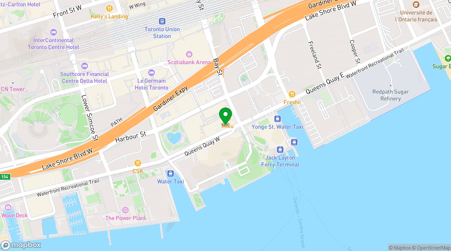 Map showing Miku Toronto