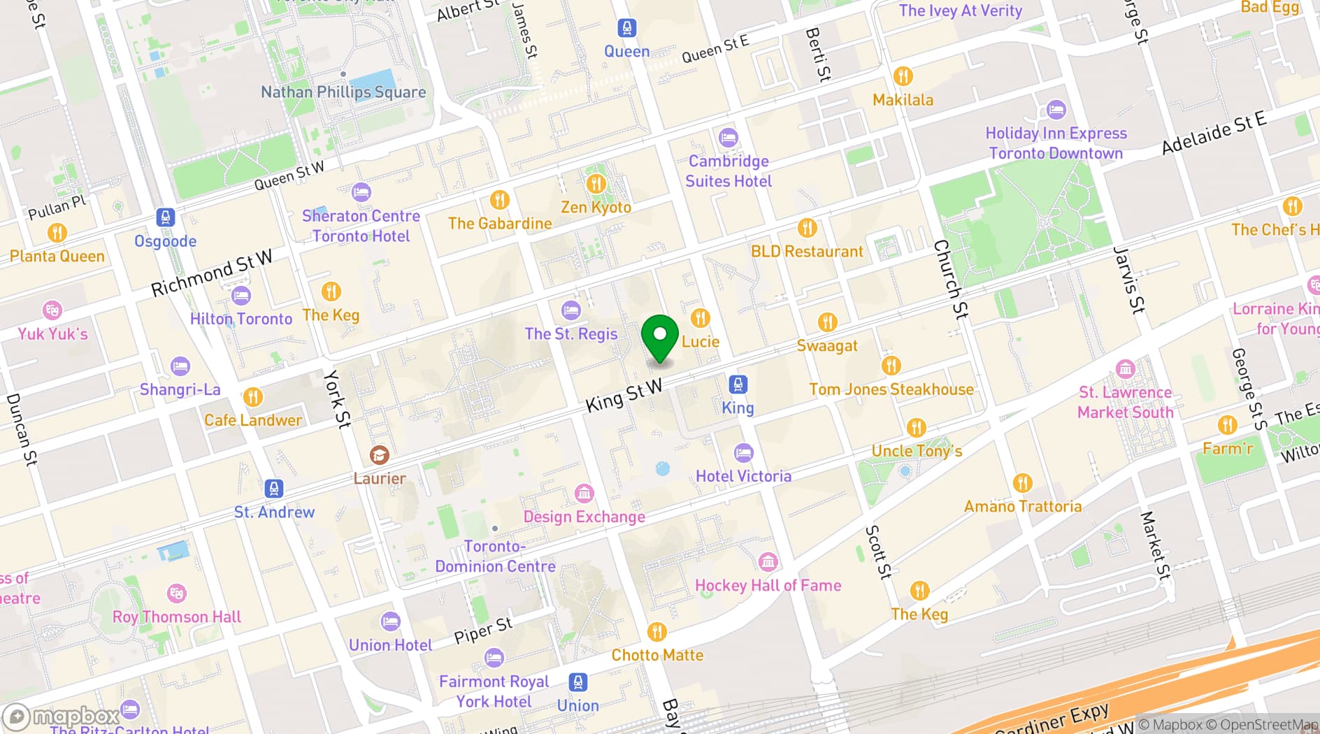 Map showing JOEY King St