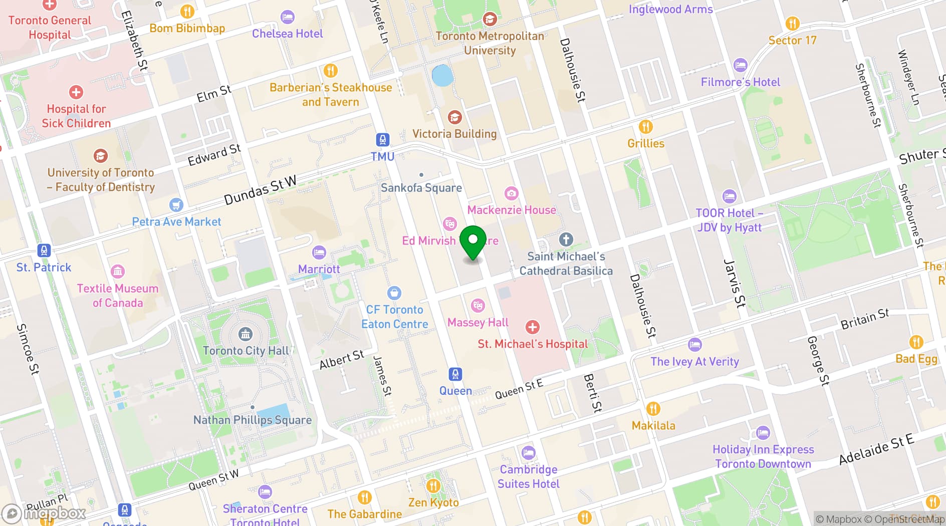 Map showing Pantages Hotel