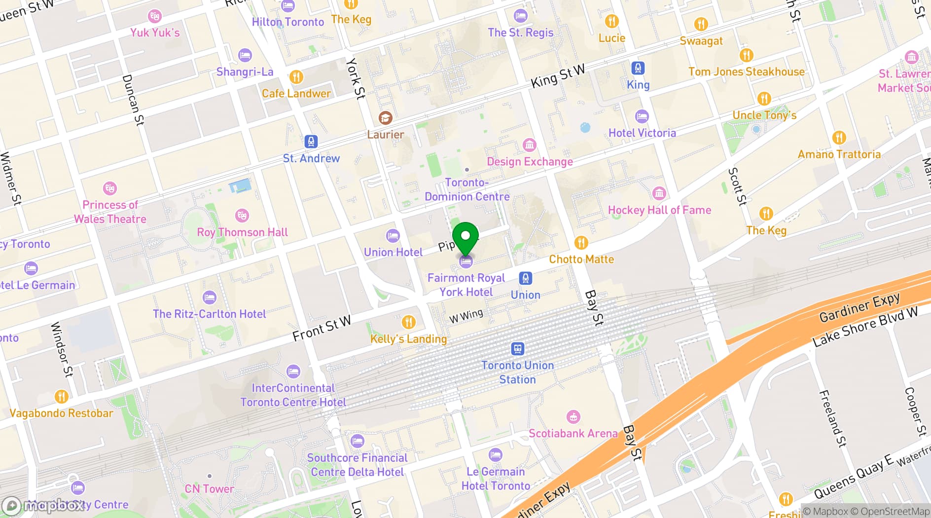 Map showing Library Bar