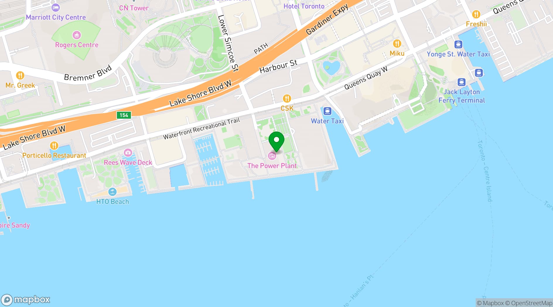 Map showing The Power Plant