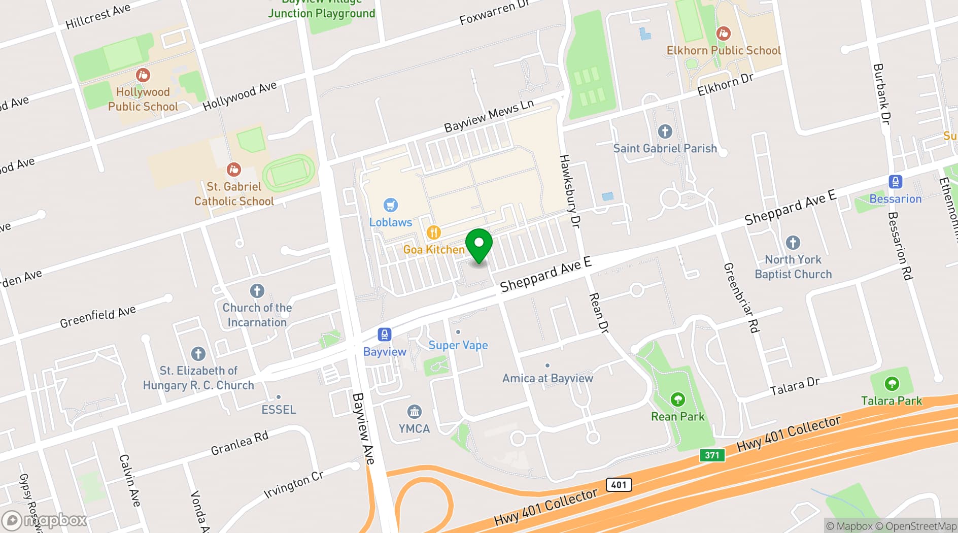 Map showing Village Loft