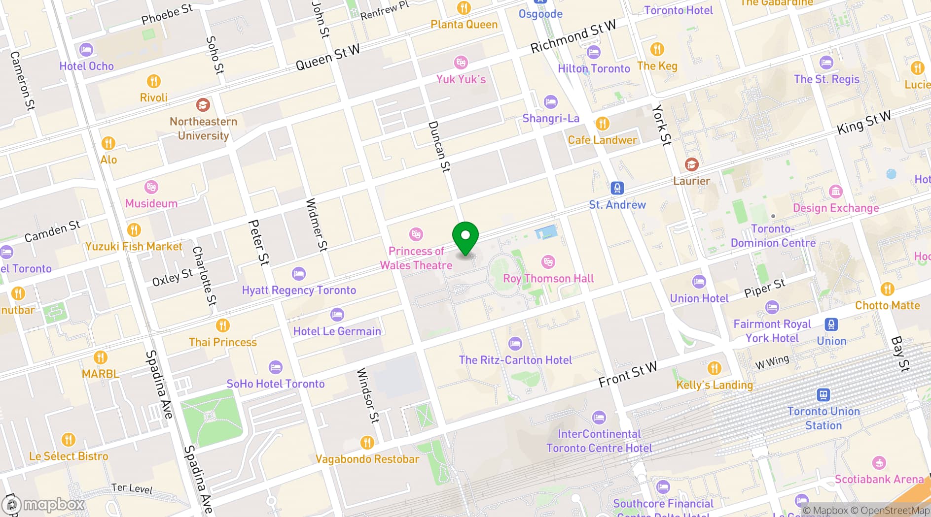 Map showing Minami Toronto