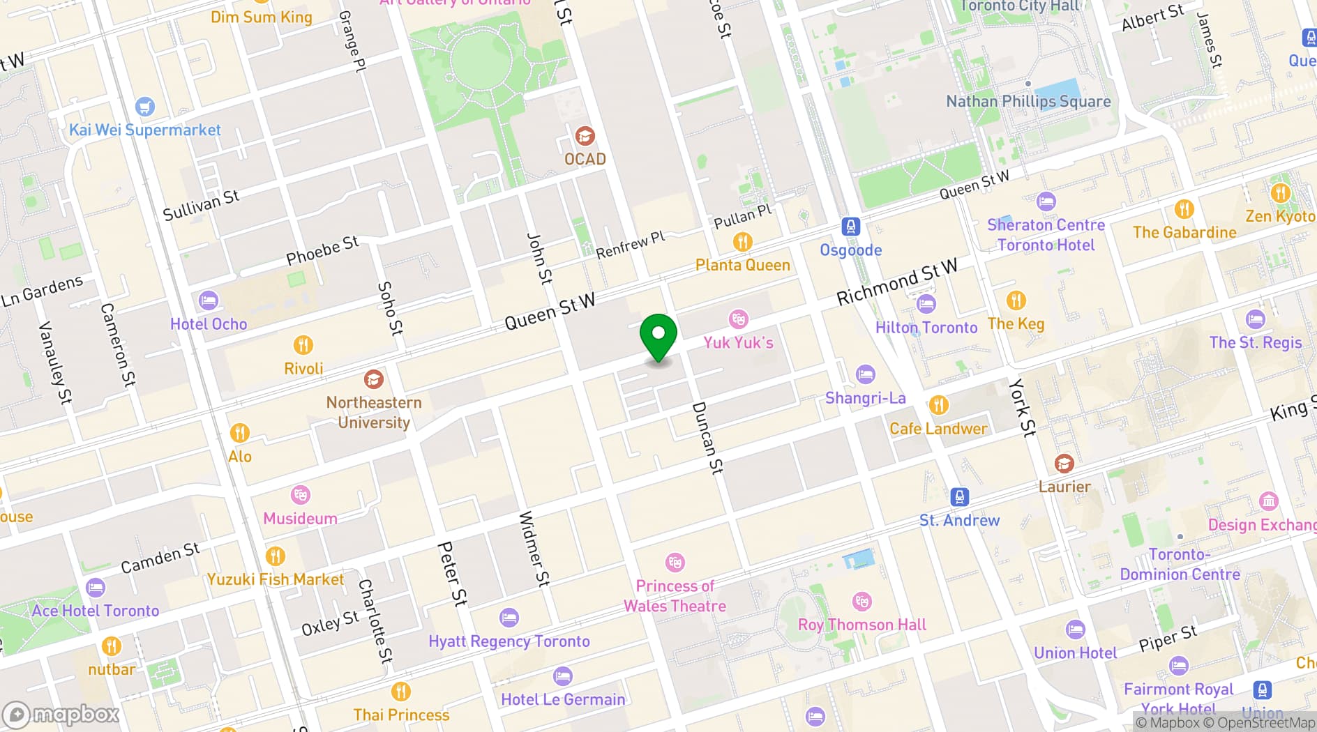 Map showing The Fifth Group Event Venues