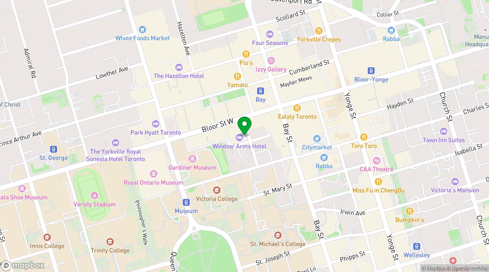 Map showing Windsor Arms Hotel