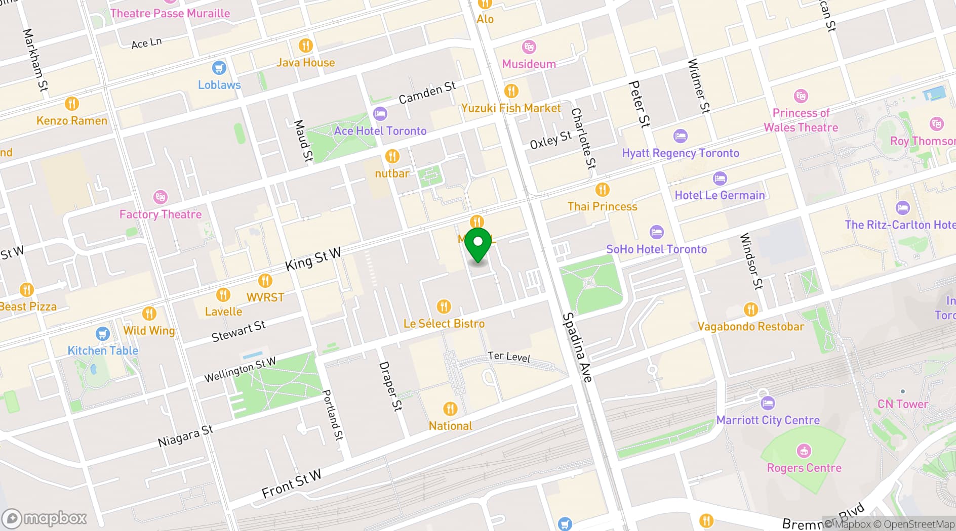 Map showing Second Floor Events (Toronto)