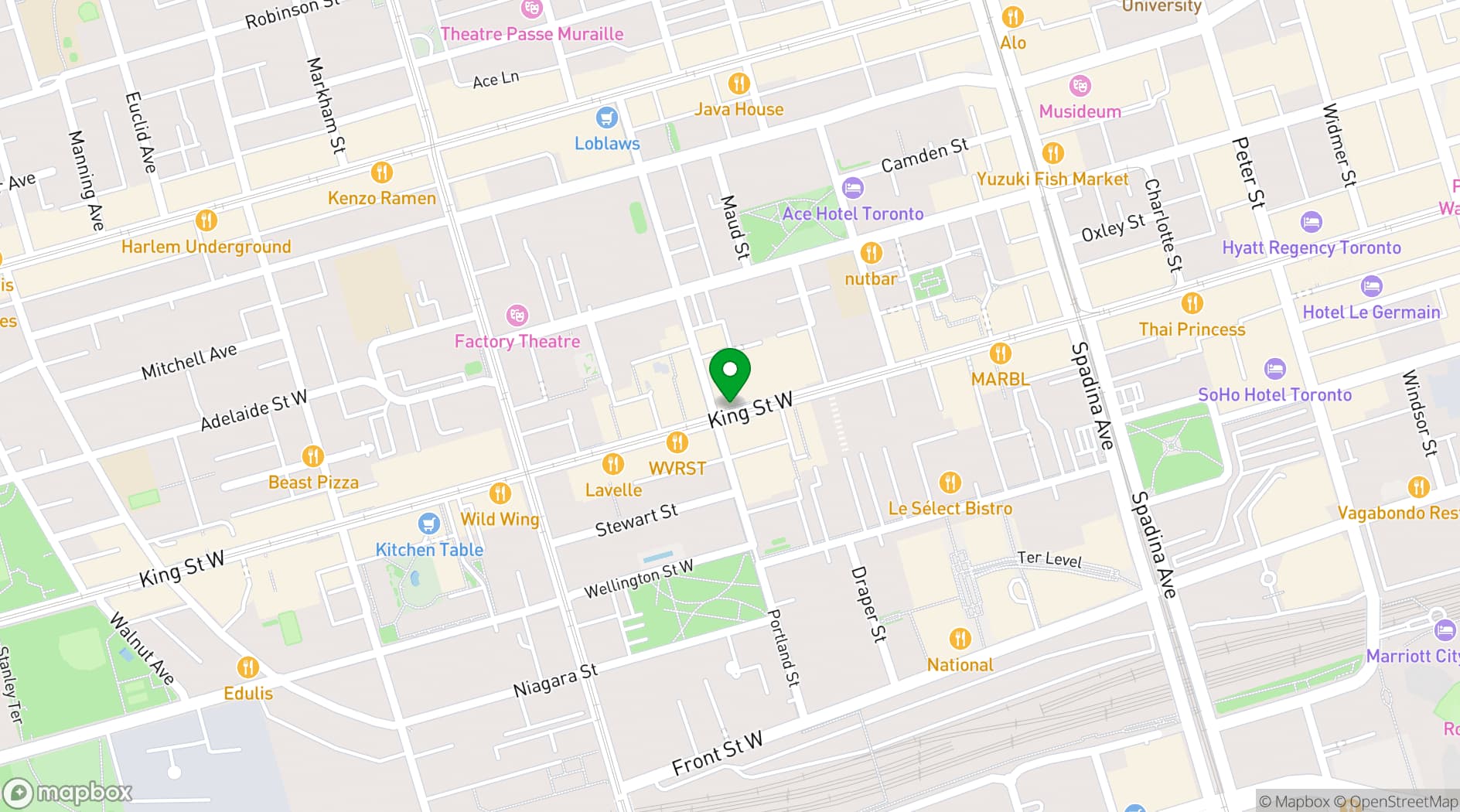 Map showing Portland Square