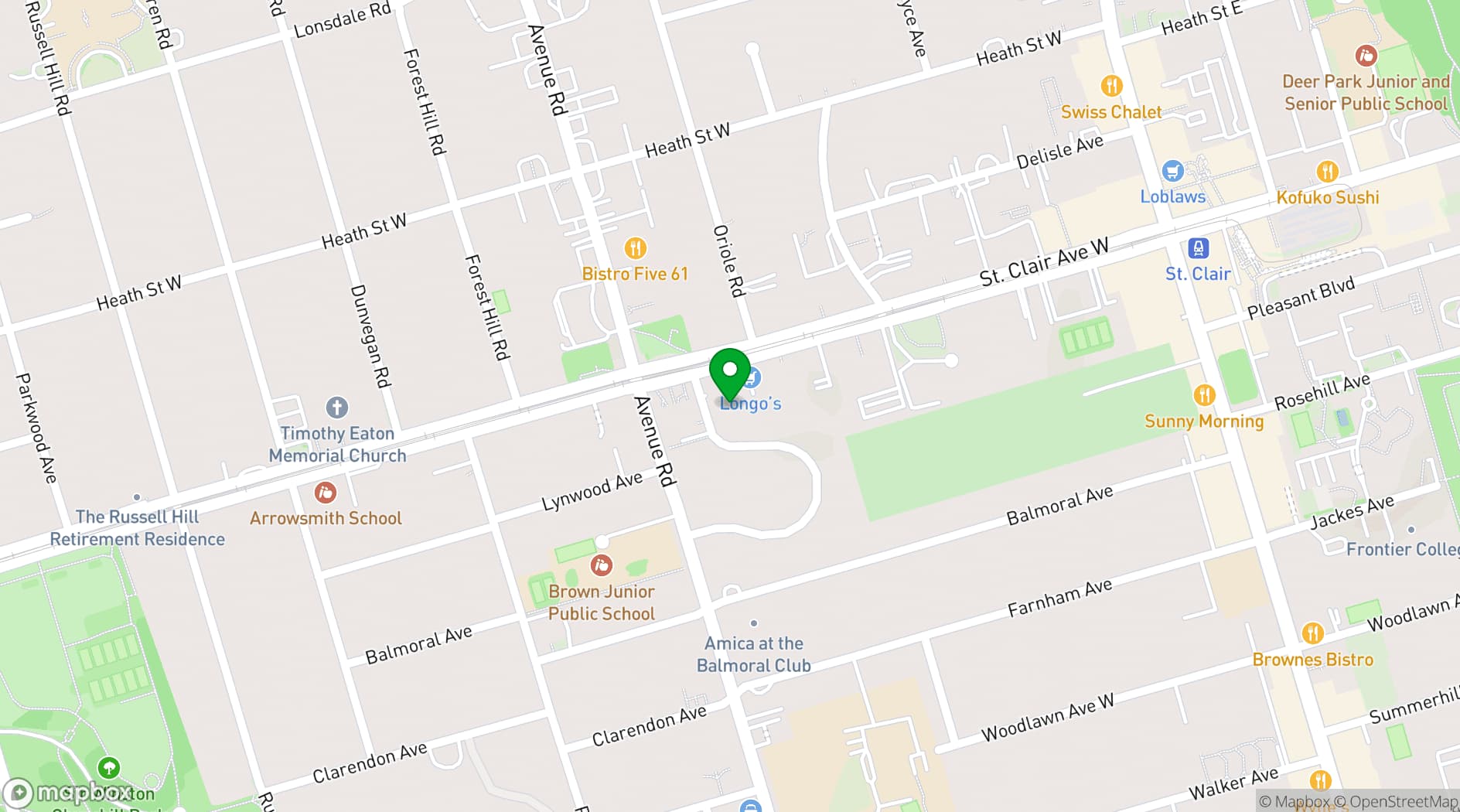 Map showing The Imperial Toronto