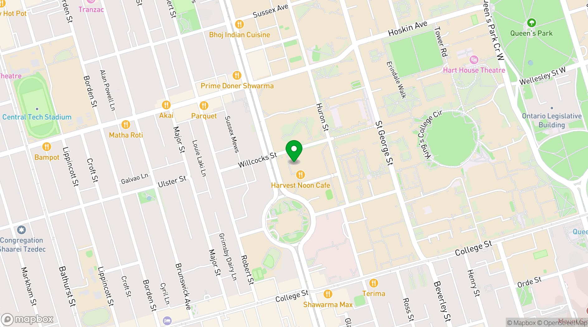 Map showing The Faculty Club