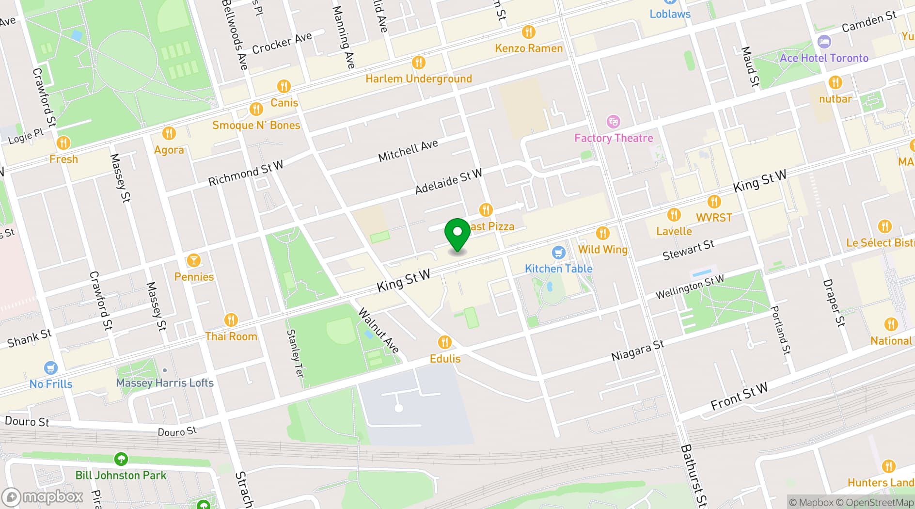 Map showing Dedicated Offsite Venue