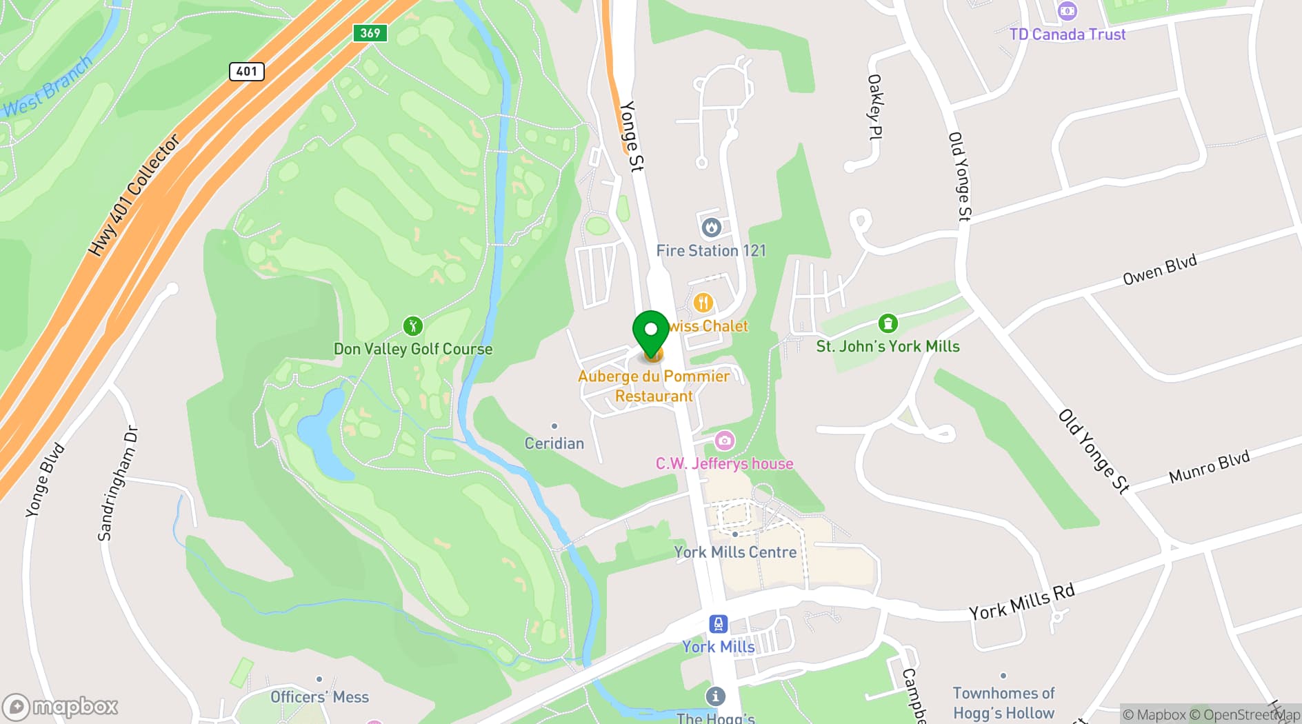 Map showing Auberge du Pommier