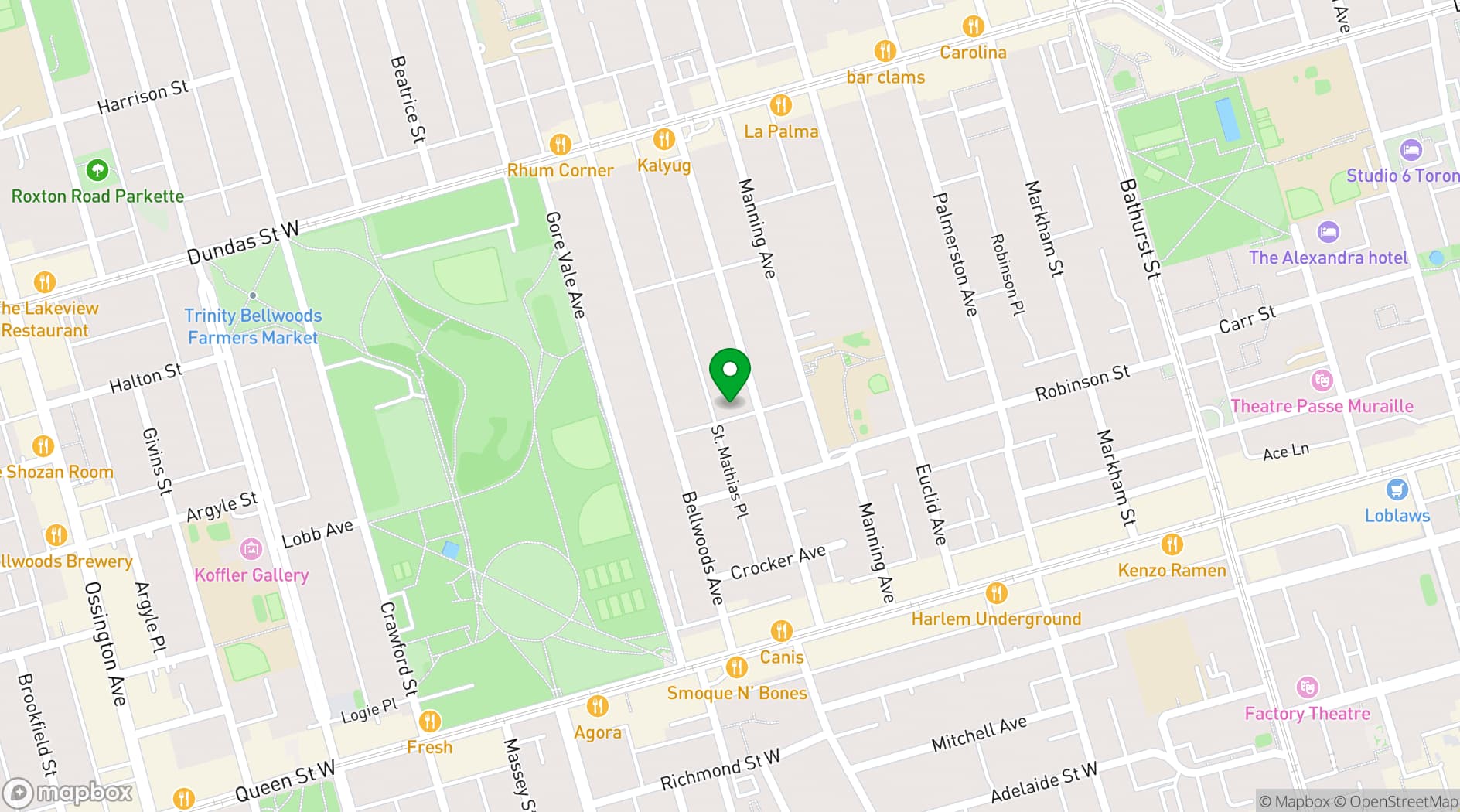 Map showing East Room