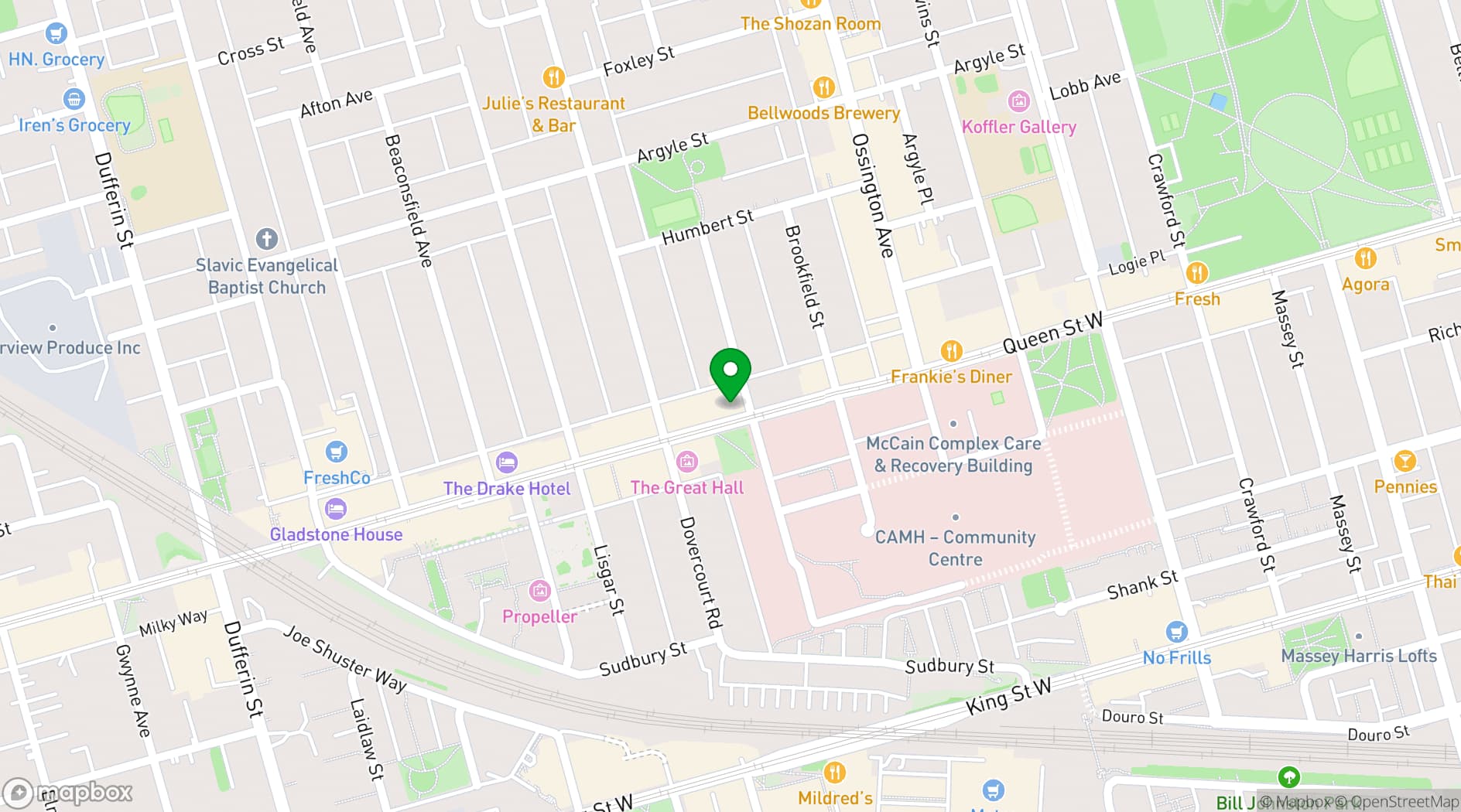 Map showing Aleria Restaurant Bar & Catering