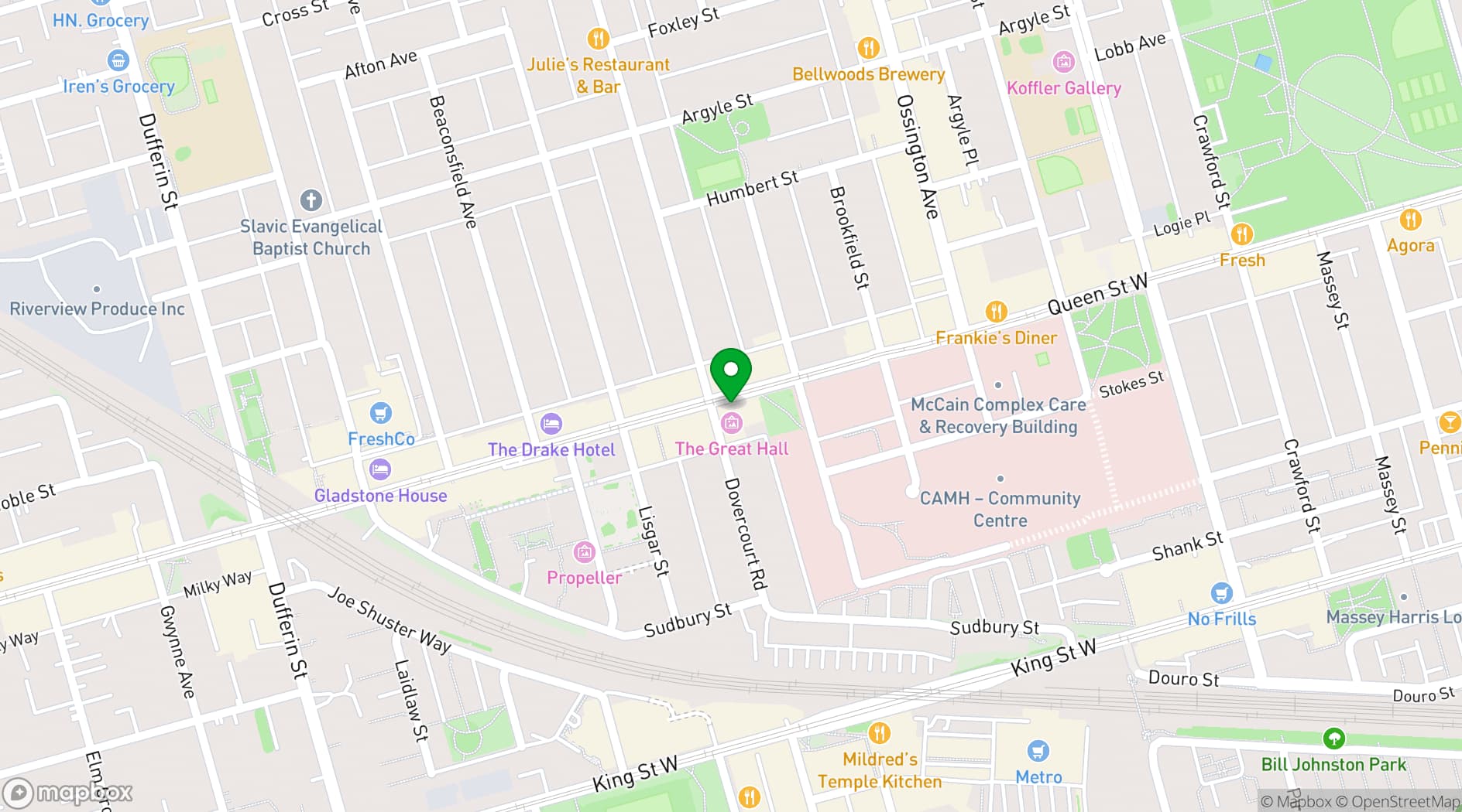 Map showing The Great Hall