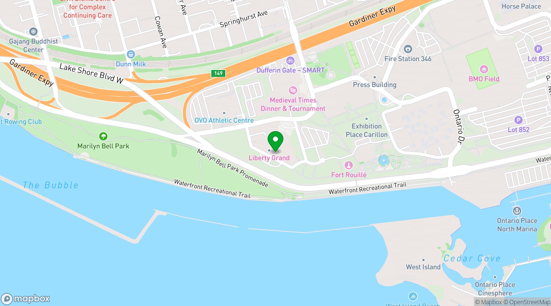 Map showing Liberty Grand Entertainment Complex