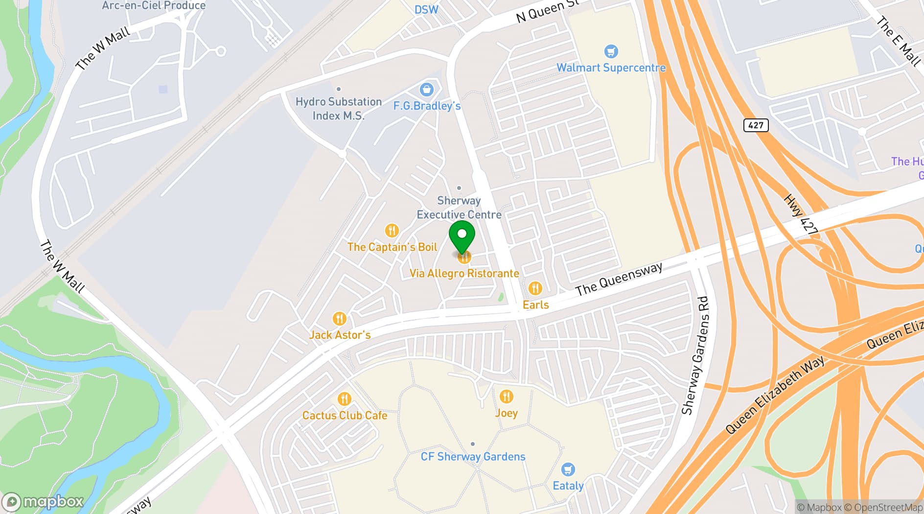 Map showing Via Allegro Ristorante