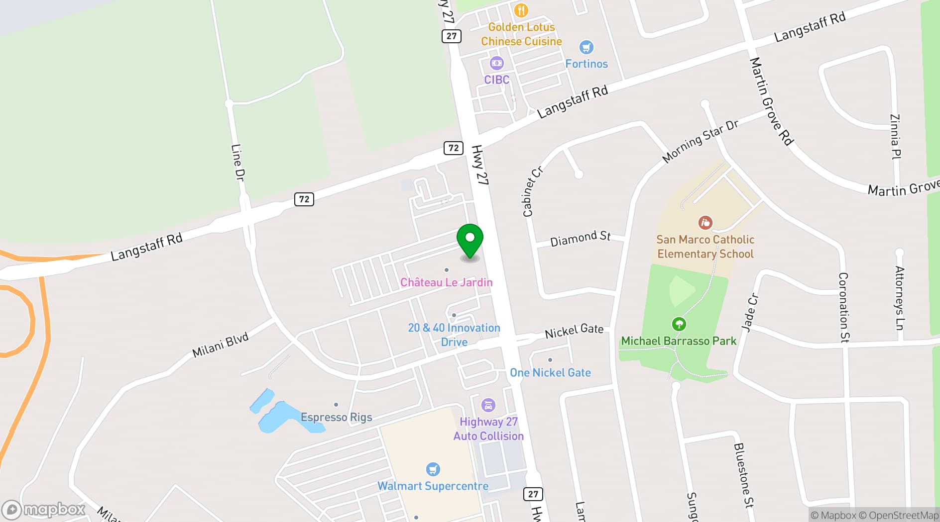 Map showing Chateau Le Jardin