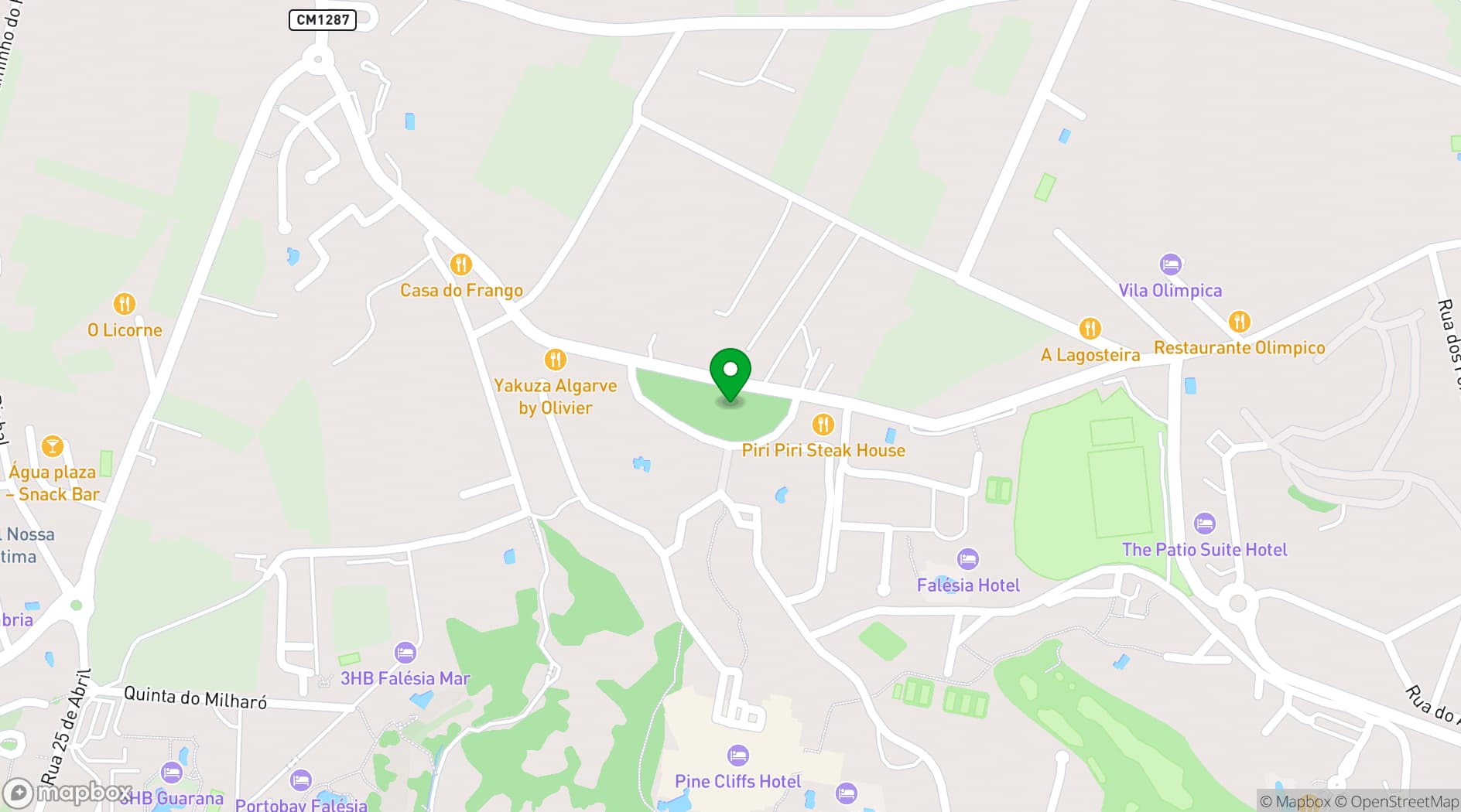 Map showing Pine Cliffs Resort