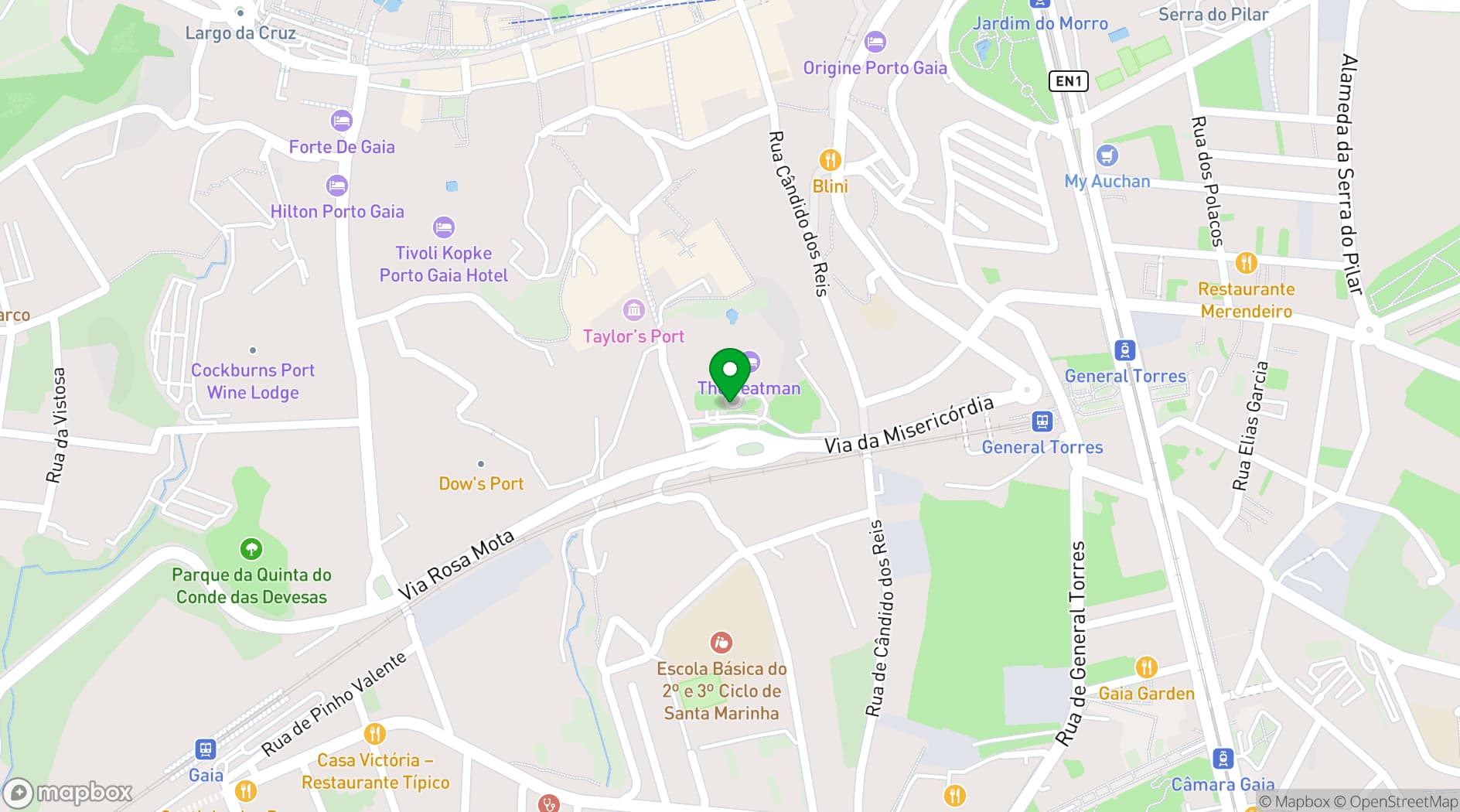 Map showing The Yeatman Hotel