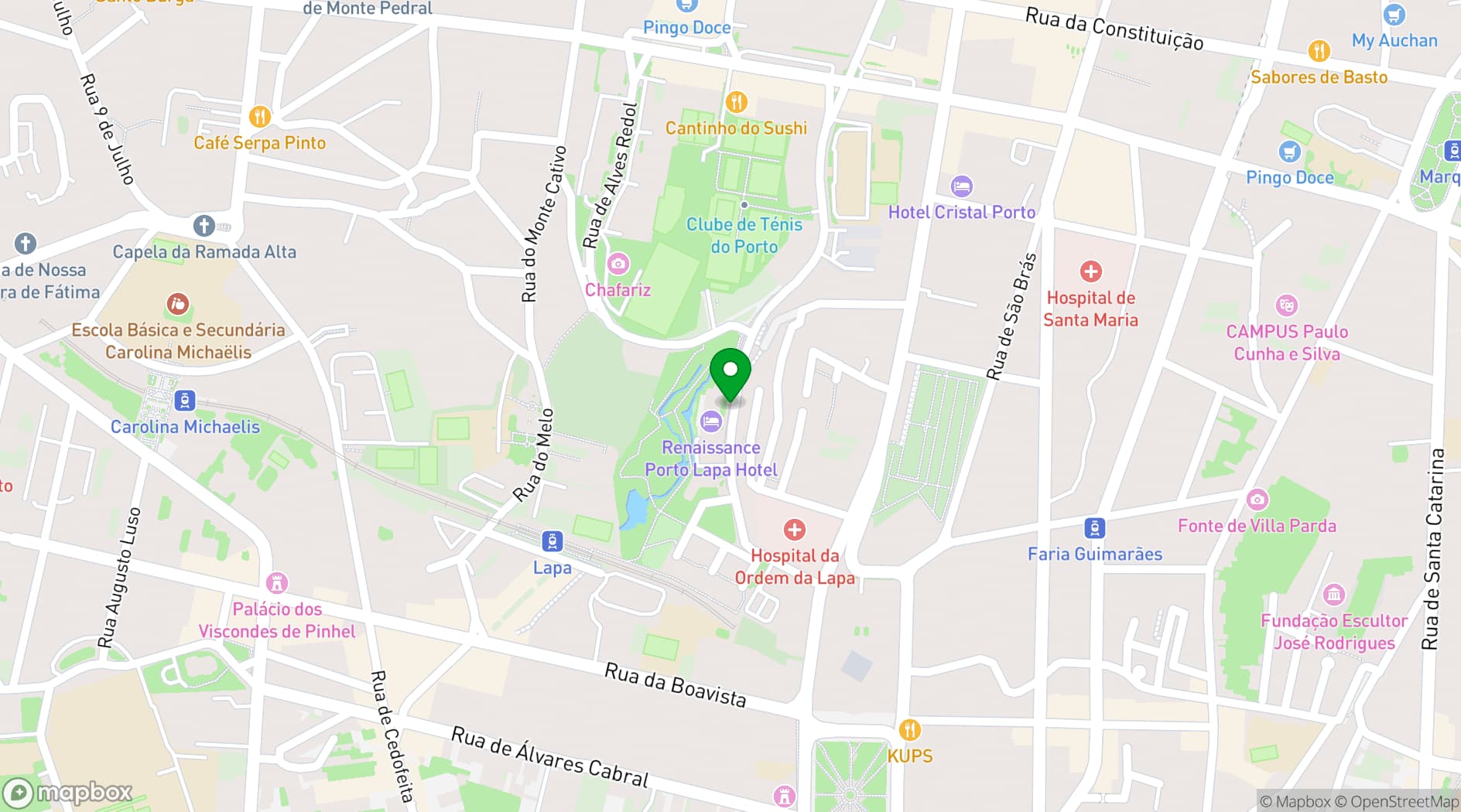 Map showing Renaissance Porto Lapa Hotel