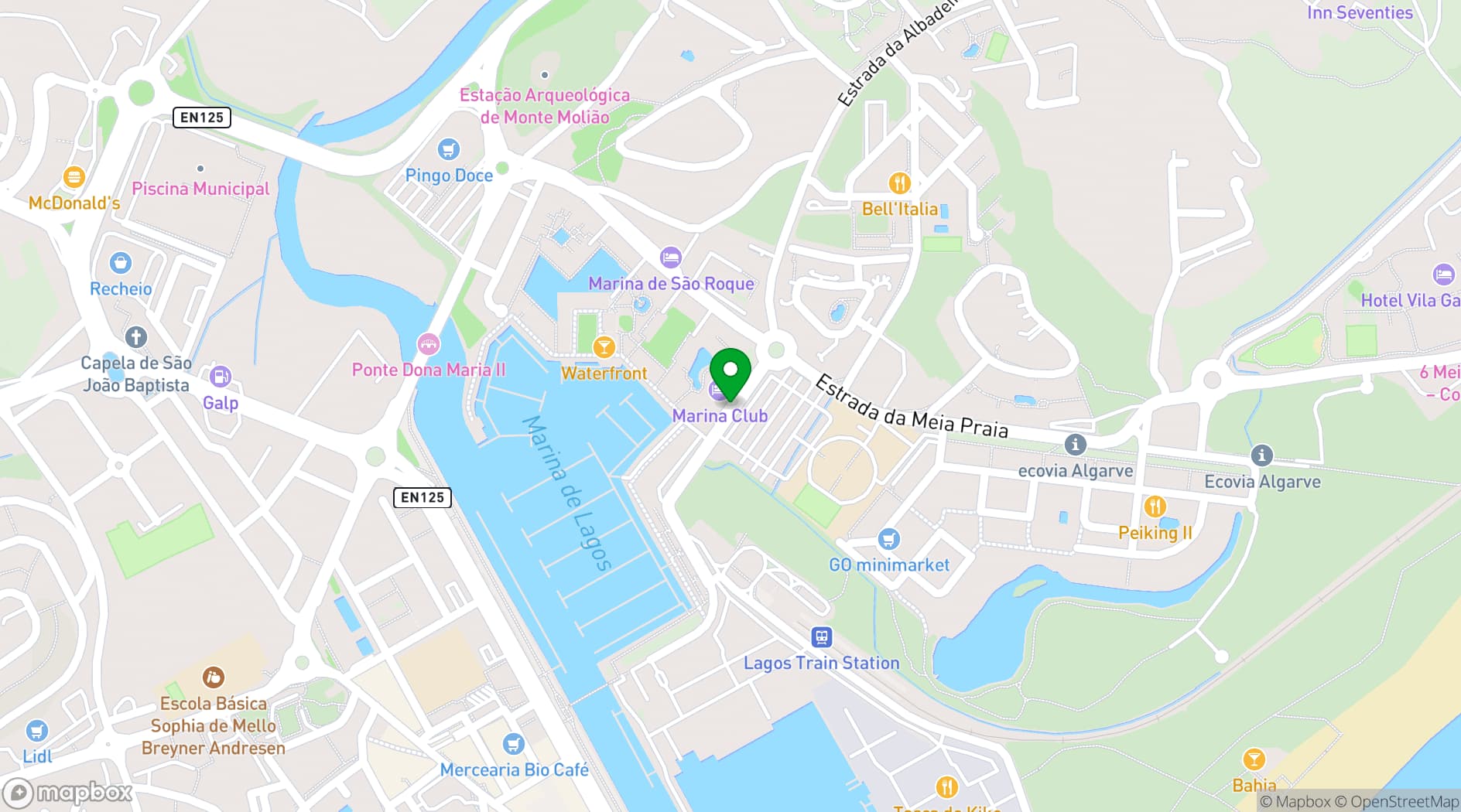Map showing Marina Club Lagos Resort