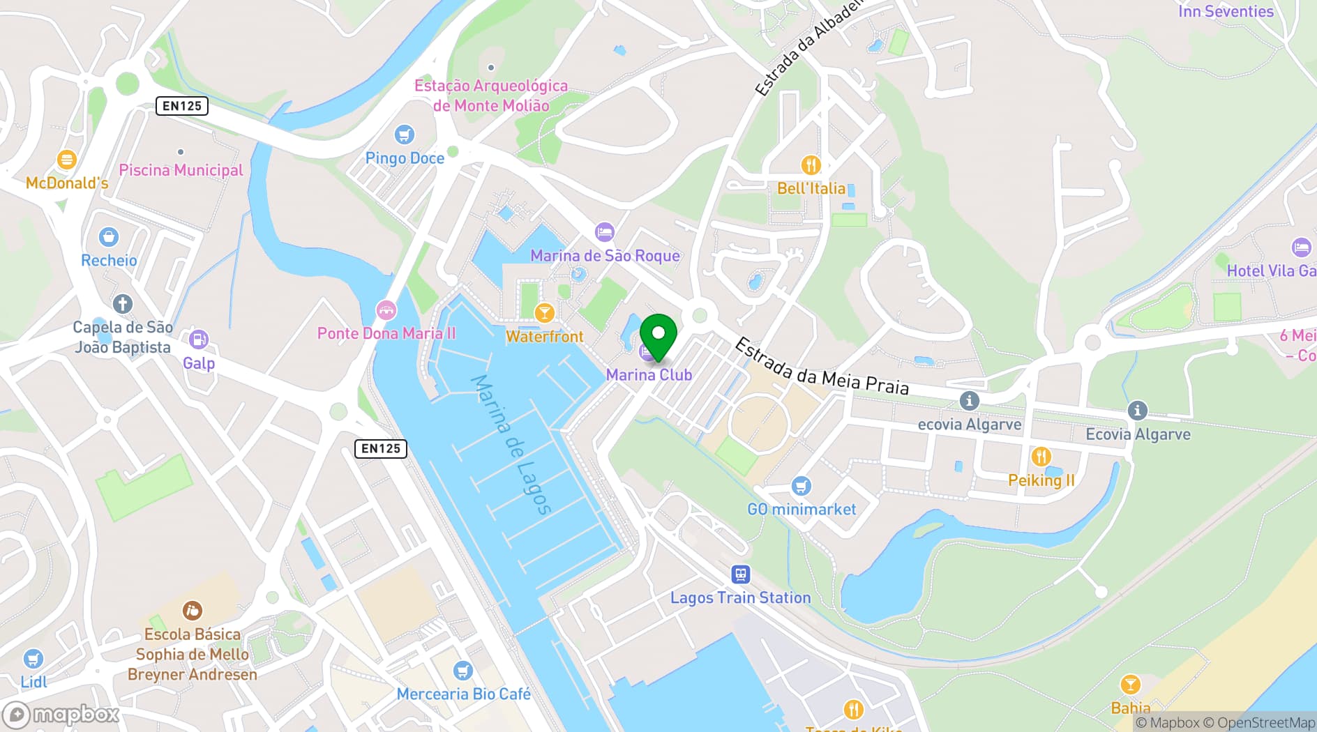 Map showing Lagos Marina Hotel