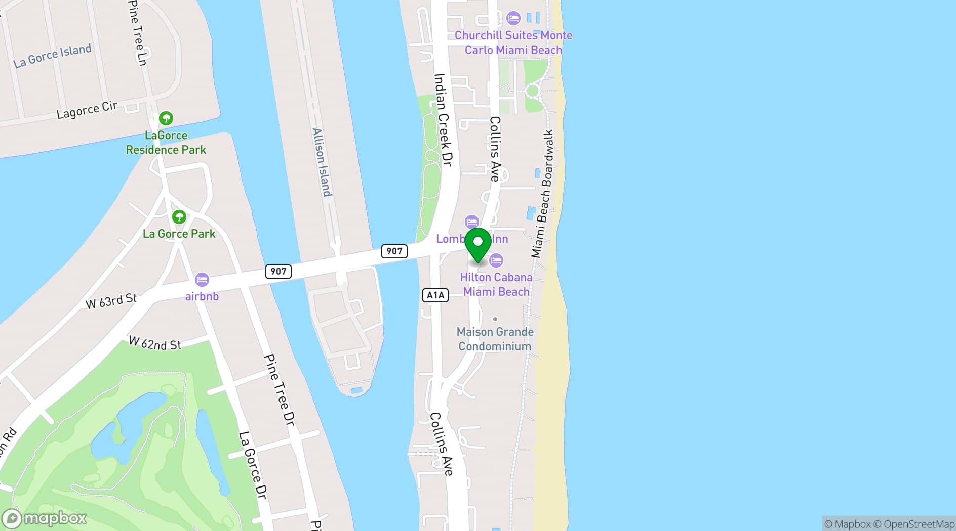 Map showing The Miami Beach EDITION