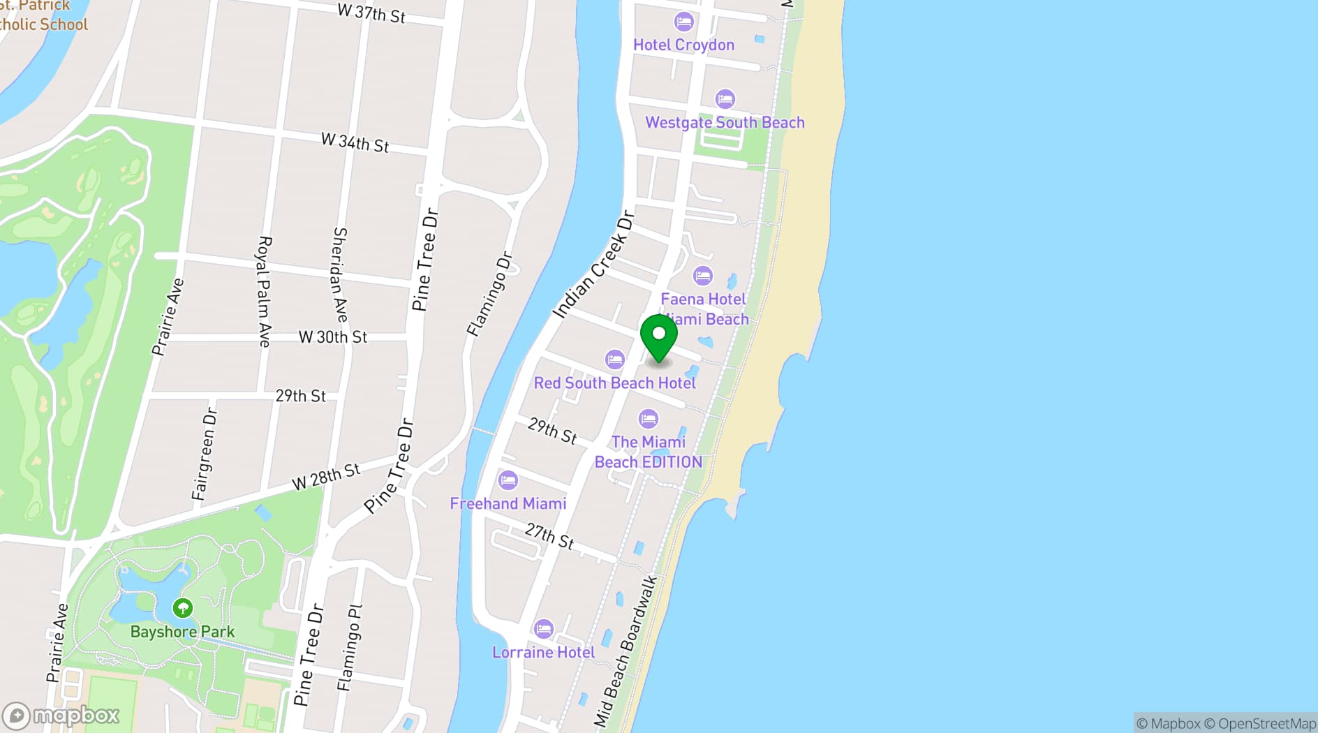 Map showing Palm House