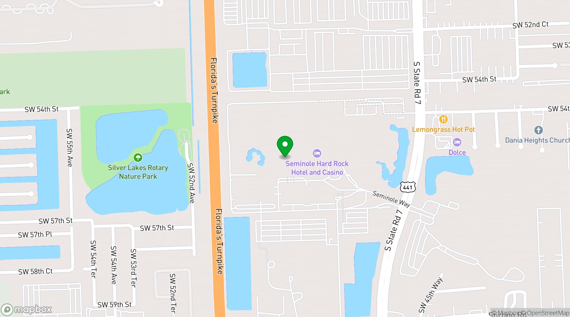 Map showing Hard Rock Cafe