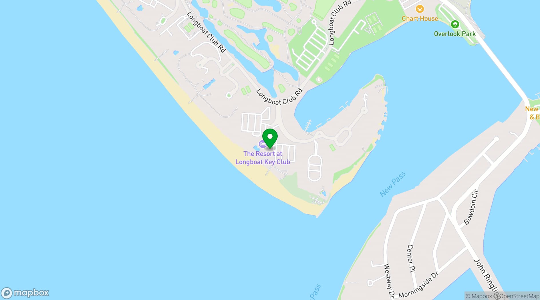Map showing The Resort at Longboat Key Club