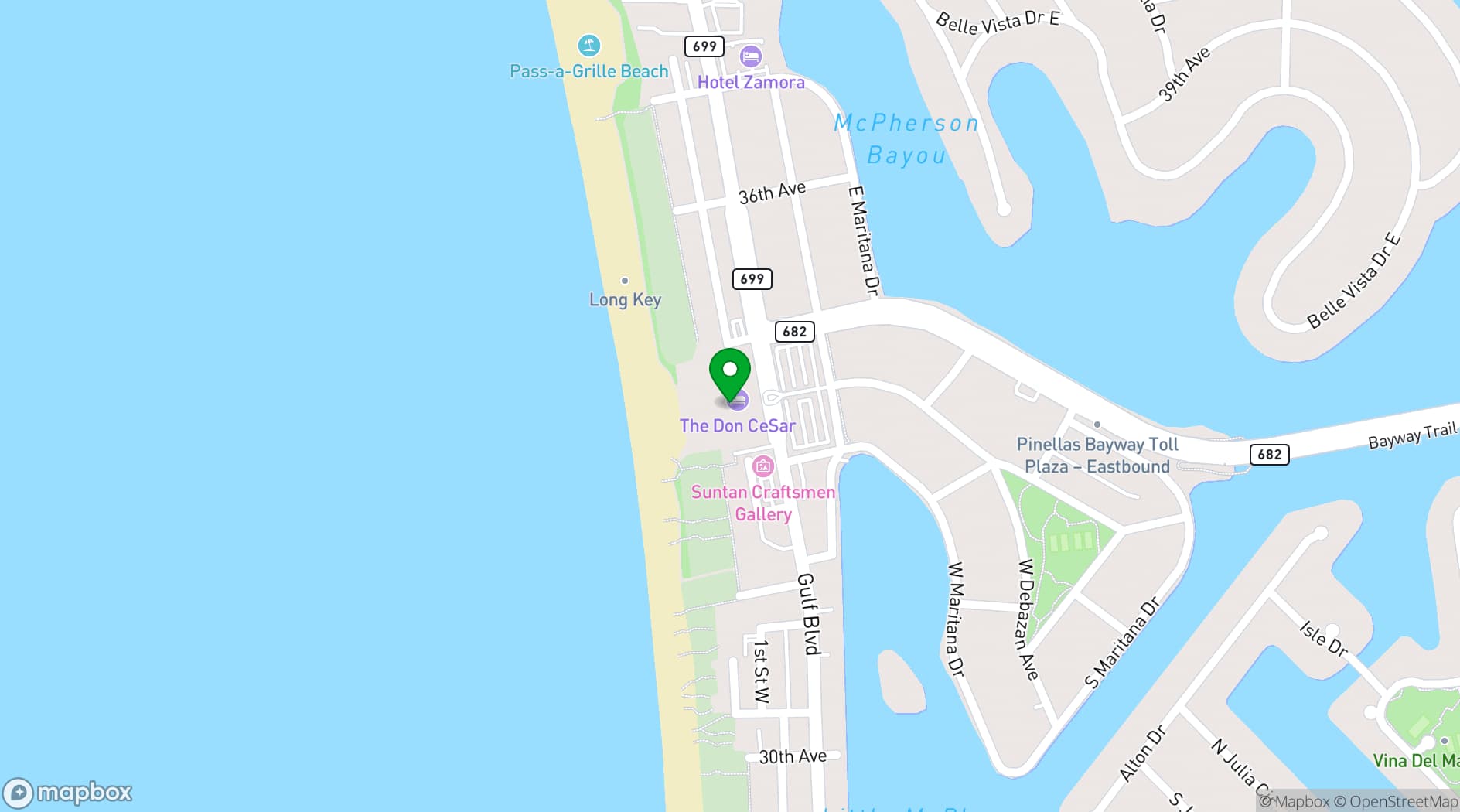 Map showing The Don CeSar