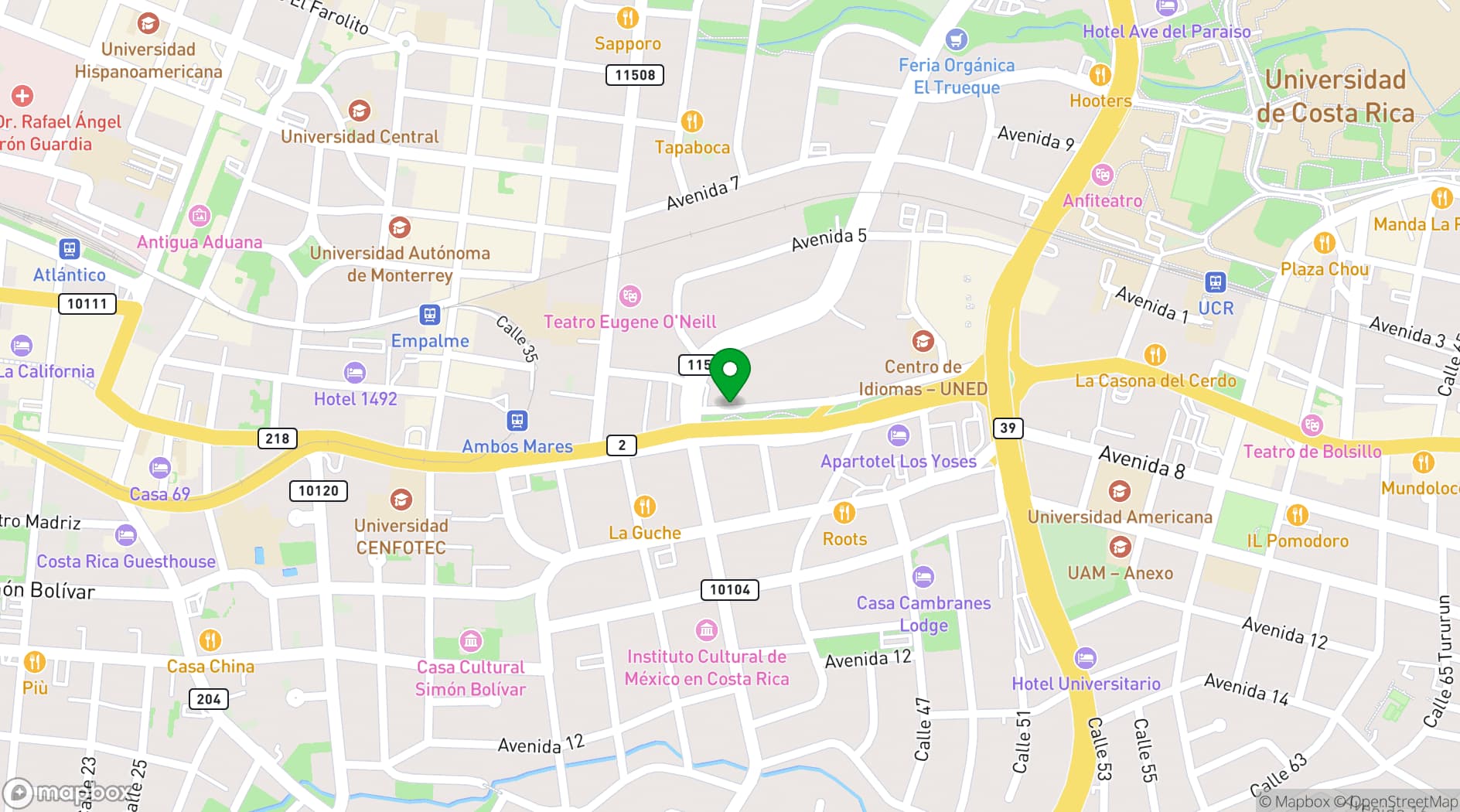Map showing Utopia Club