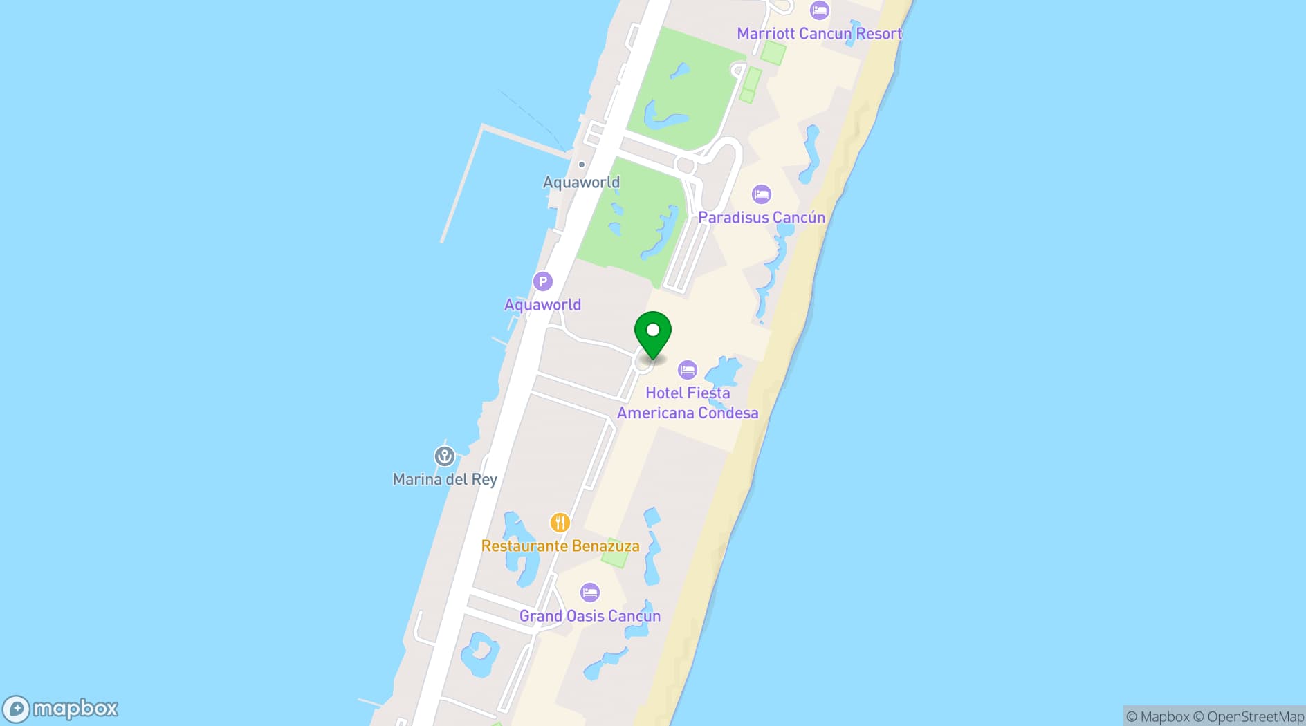 Map showing Grand Fiesta Americana