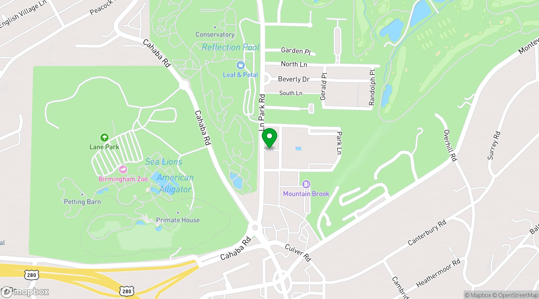 Map showing Grand Bohemian Mountain Brook, Autograph Collection